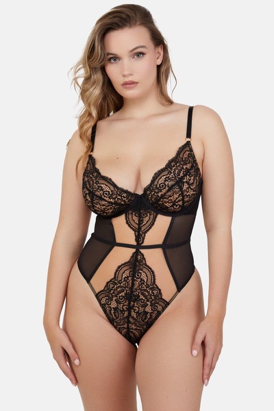 Playful Promises Ariana Black Lace Underwired Body