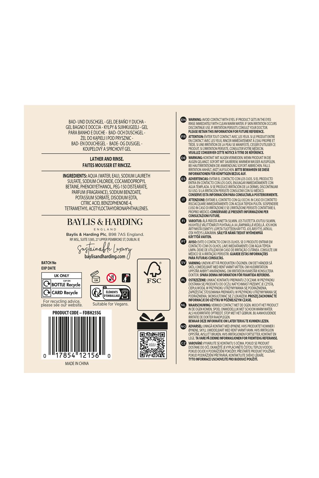 Baylis & Harding The Fuzzy Duck Bergamot, Hemp & Sandalwood Men's Luxury Bath & Shower Gel Gift Multi image 7