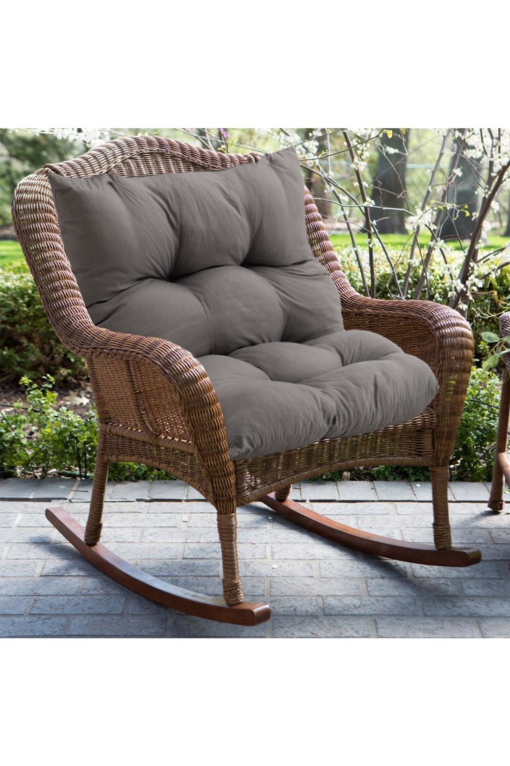 Living and Home 120x80cm Dark Grey Outdoor Bench Cushion Cotton Seat Pad for Garden Sofa & Patio Bench image 2