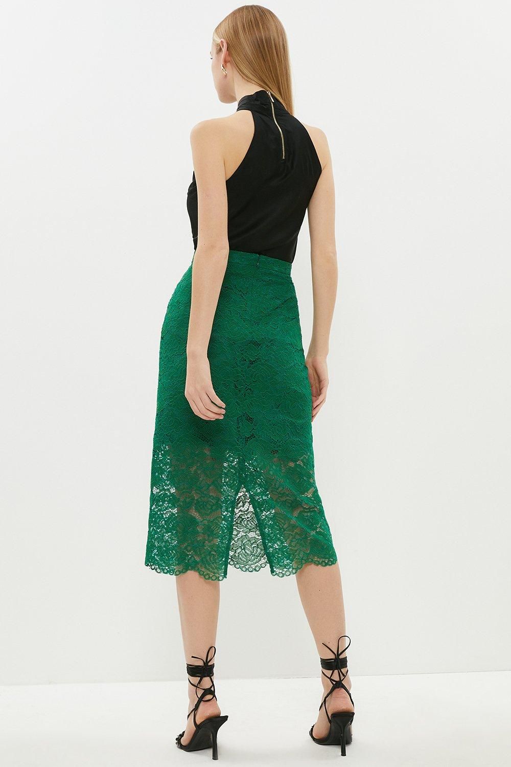 Coast Lace Pencil Skirt Green image 3
