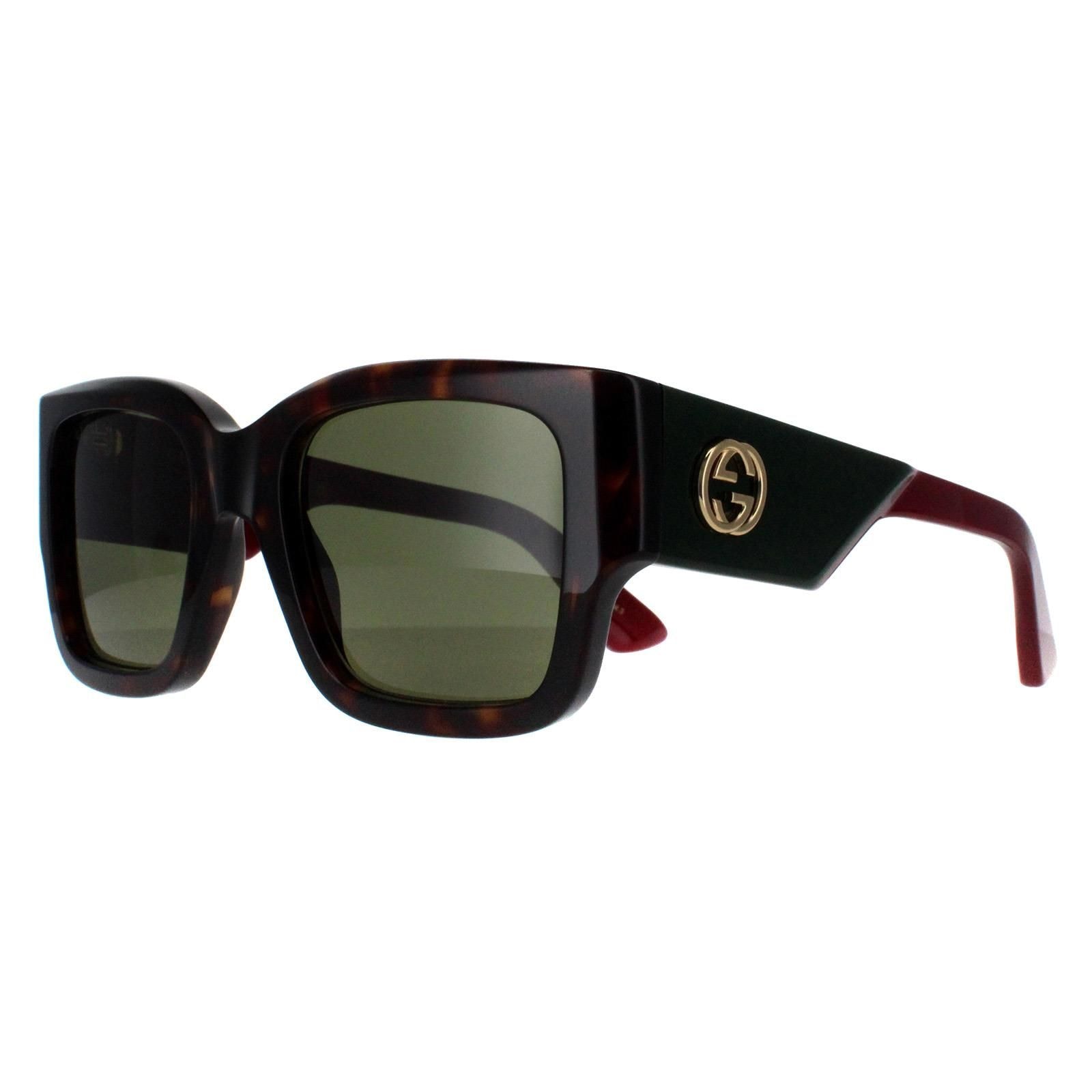 Gucci Square Havana with Green and Red Green GG1663S image 2