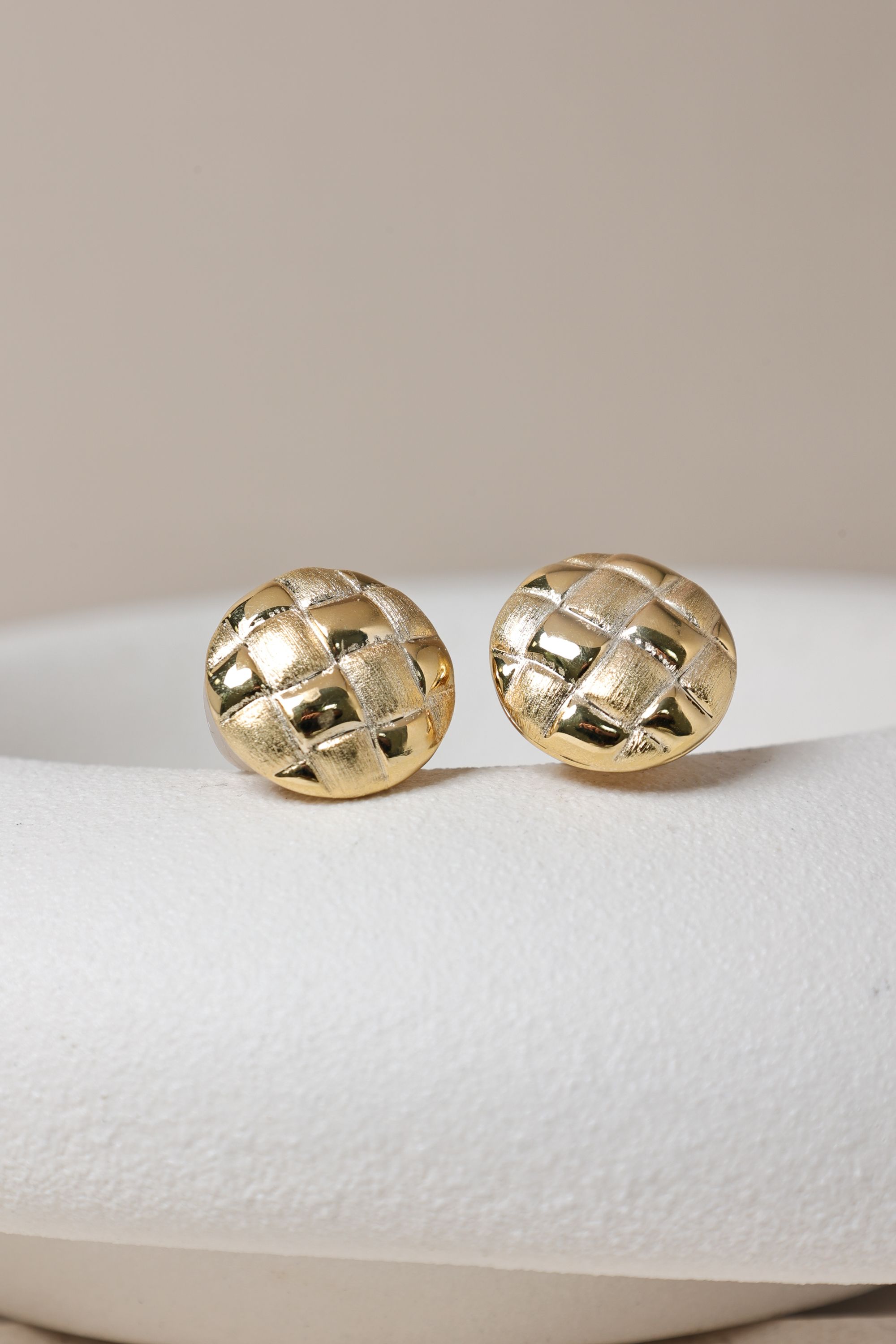 Jon Richard Gold Plated Quilted Brushed Clip Earrings image 3