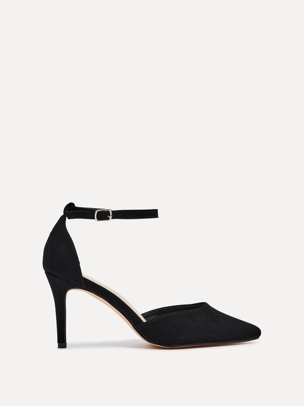 Linzi Maci Black Suede Stiletto Court Heel