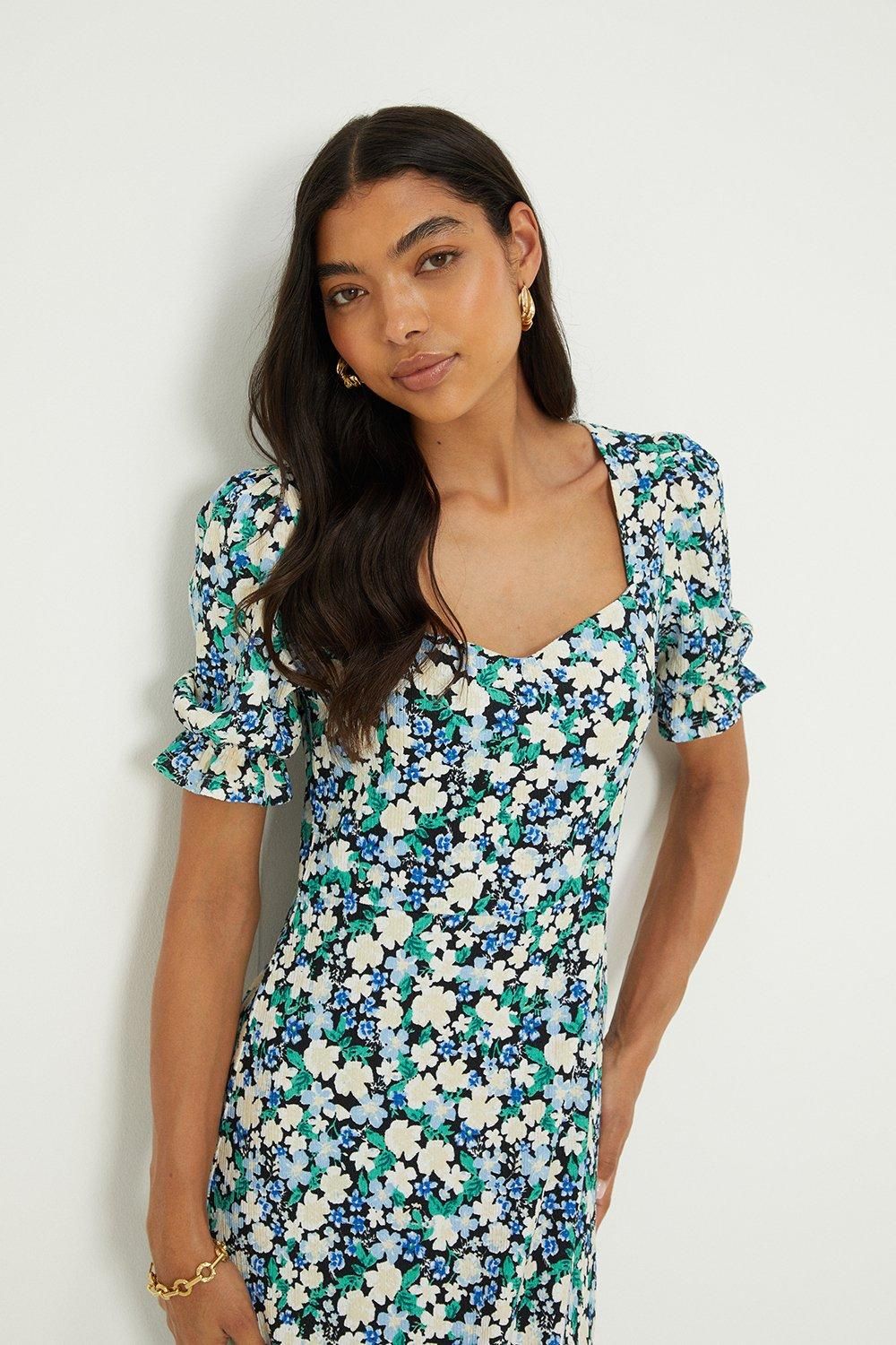 Dorothy Perkins Floral Sweetheart Neckline Midi Dress Multi image 4