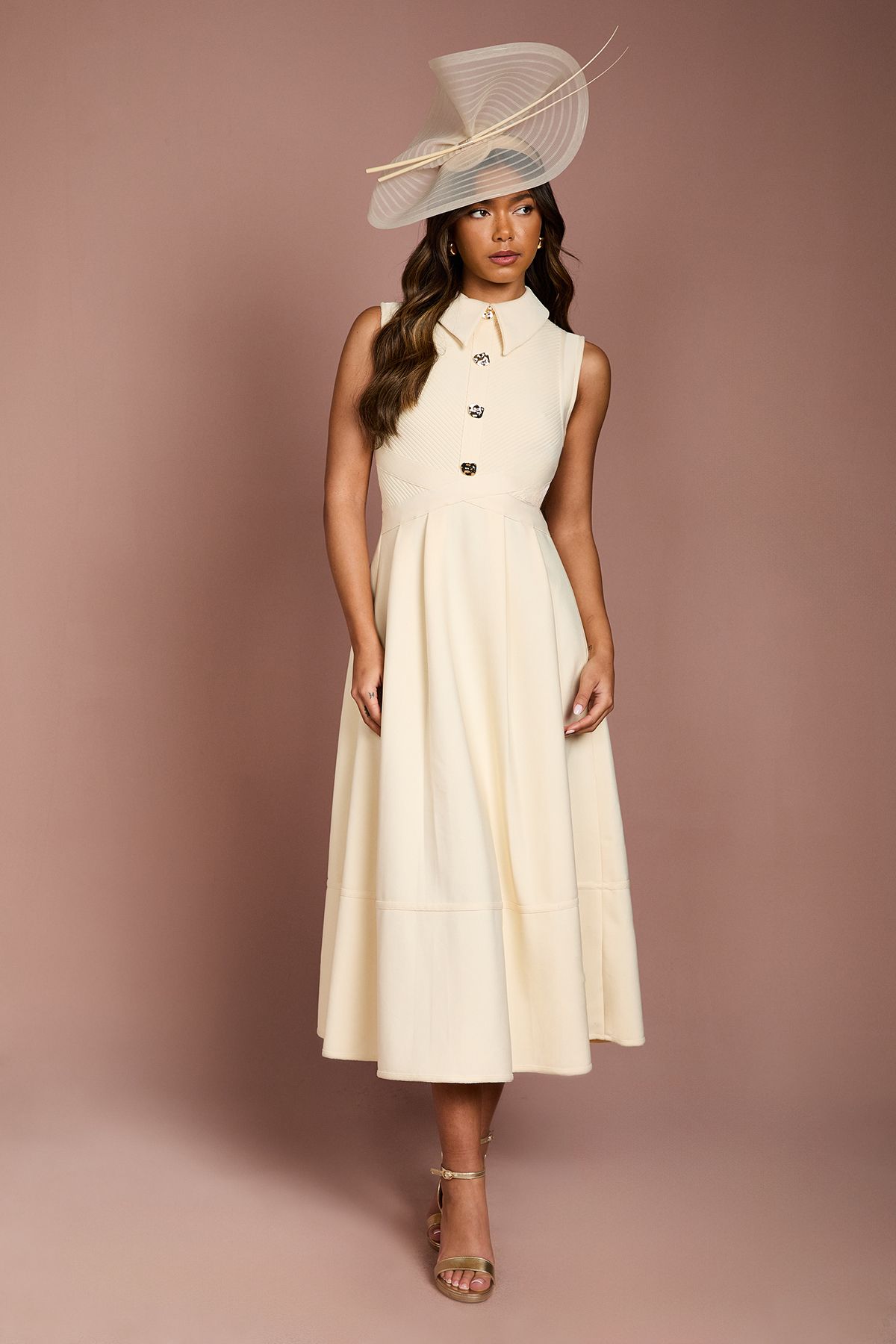 Coast Bandage Knit Shirt Midi Dress Lemon