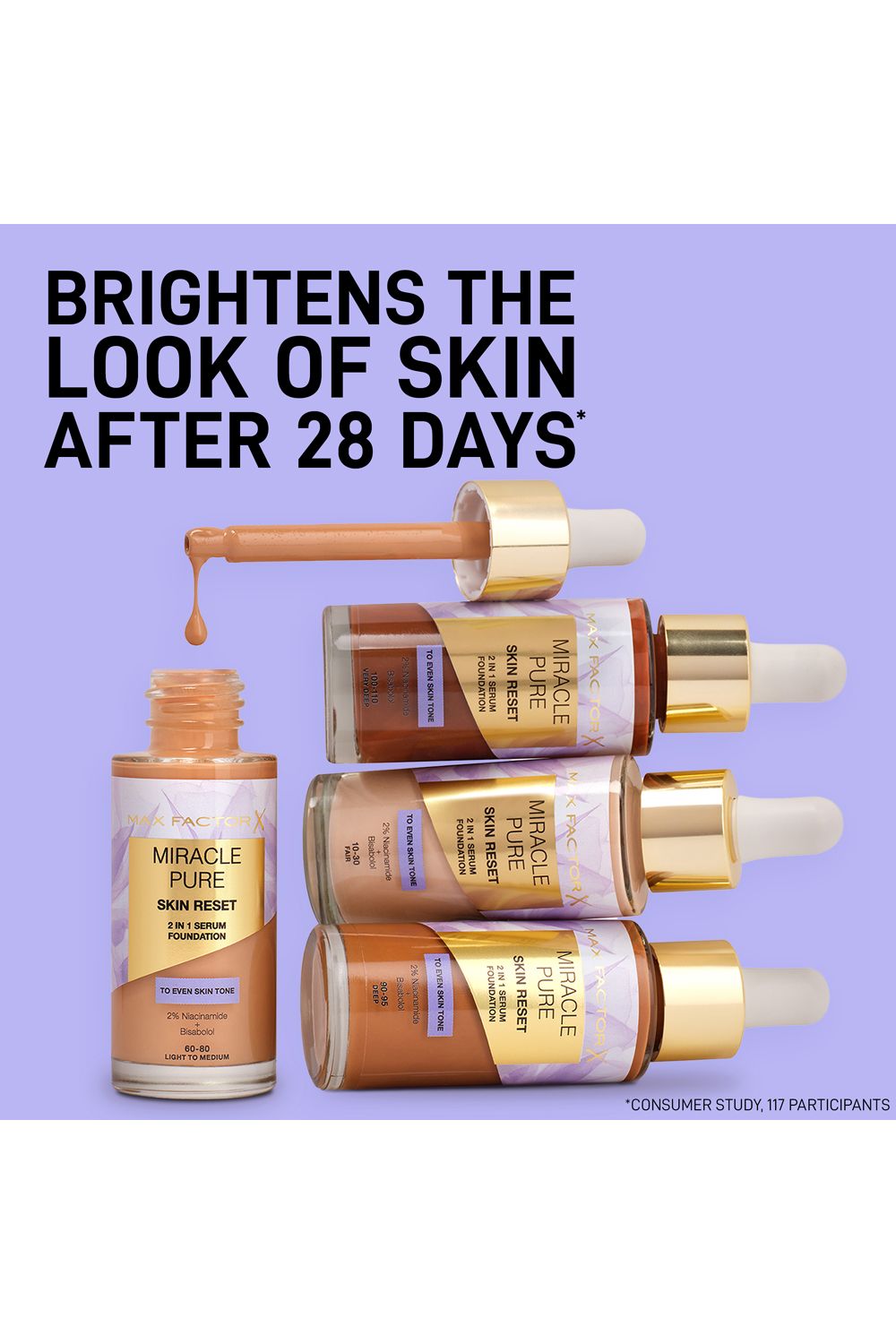 Max Factor Miracle Pure Skin Reset Serum Foundation 30ml Medium Cool image 3