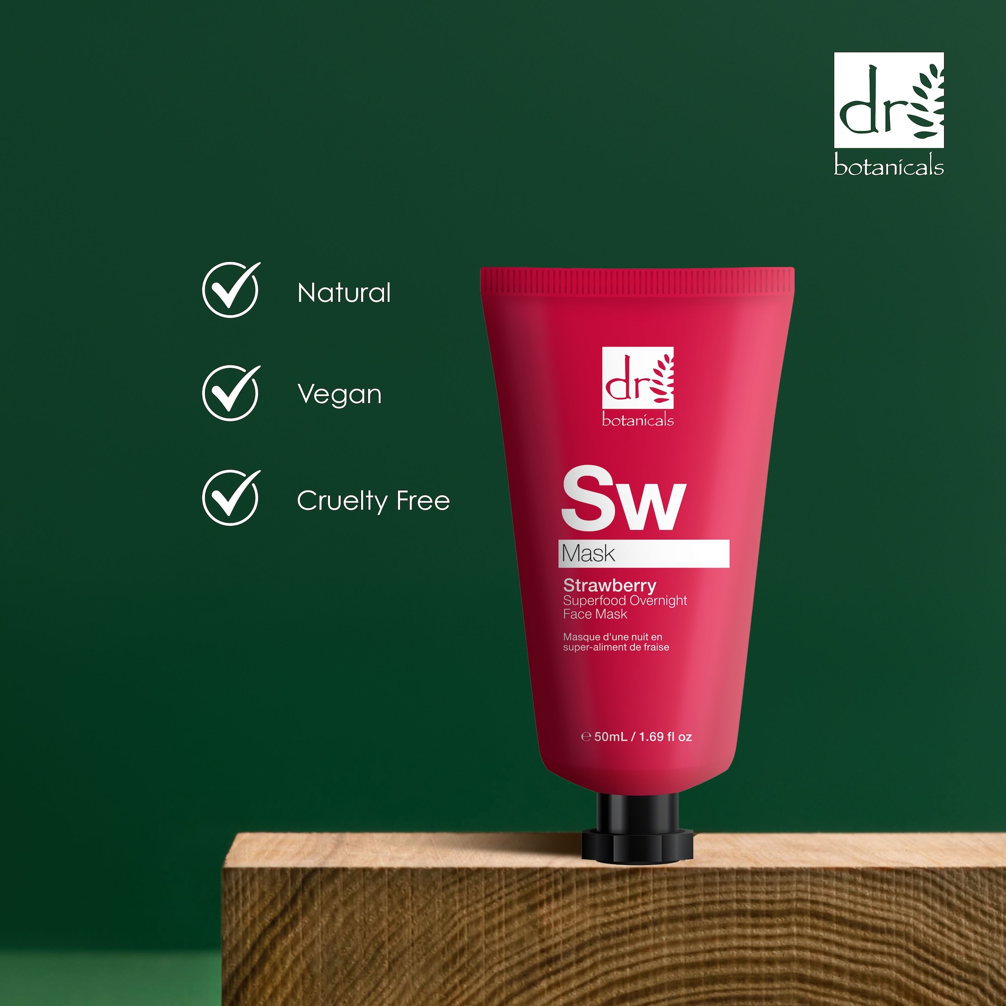 Dr. Botanicals Strawberry Overnight Face Mask 50ml x 2 Duo Set image 4