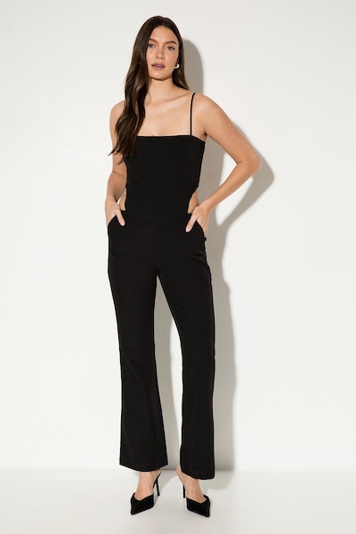MissPap Tailored Cut Out Corset Jumpsuit Black