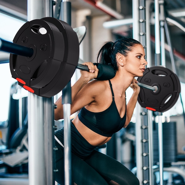 SPORTNOW Weight Plates Set for Home Gym, 2 x 7.5kg, 2 x 5kg, Black