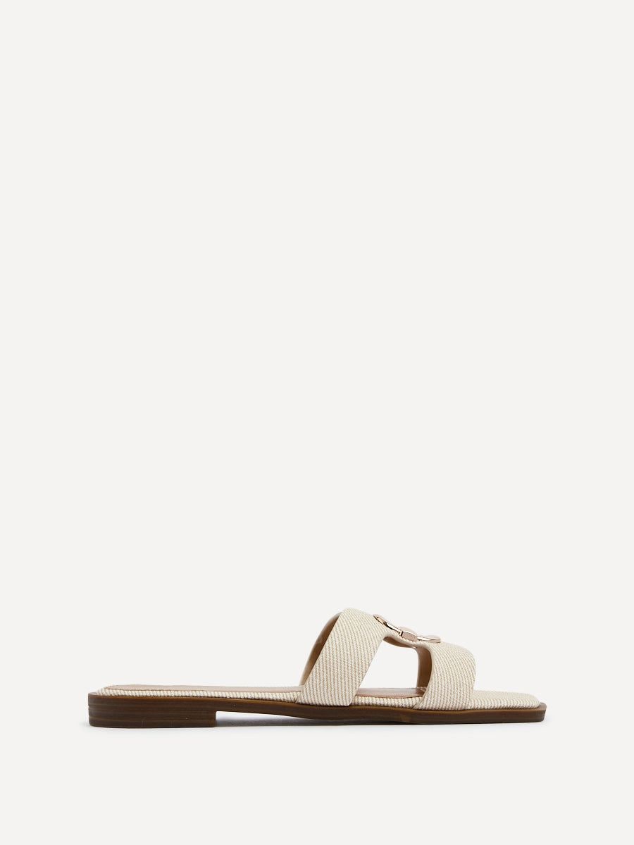Linzi Vida Ivory Canvas Flat Sandal image 1