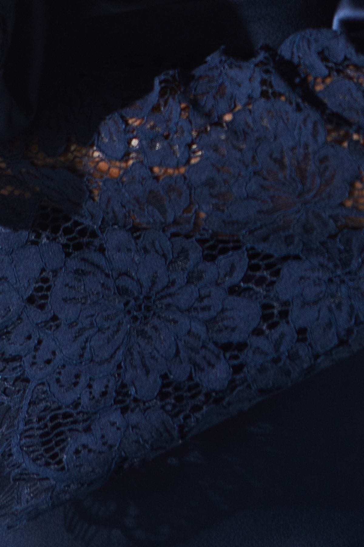 Coast Lace Panelled Satin Wrap Dress Navy image 4