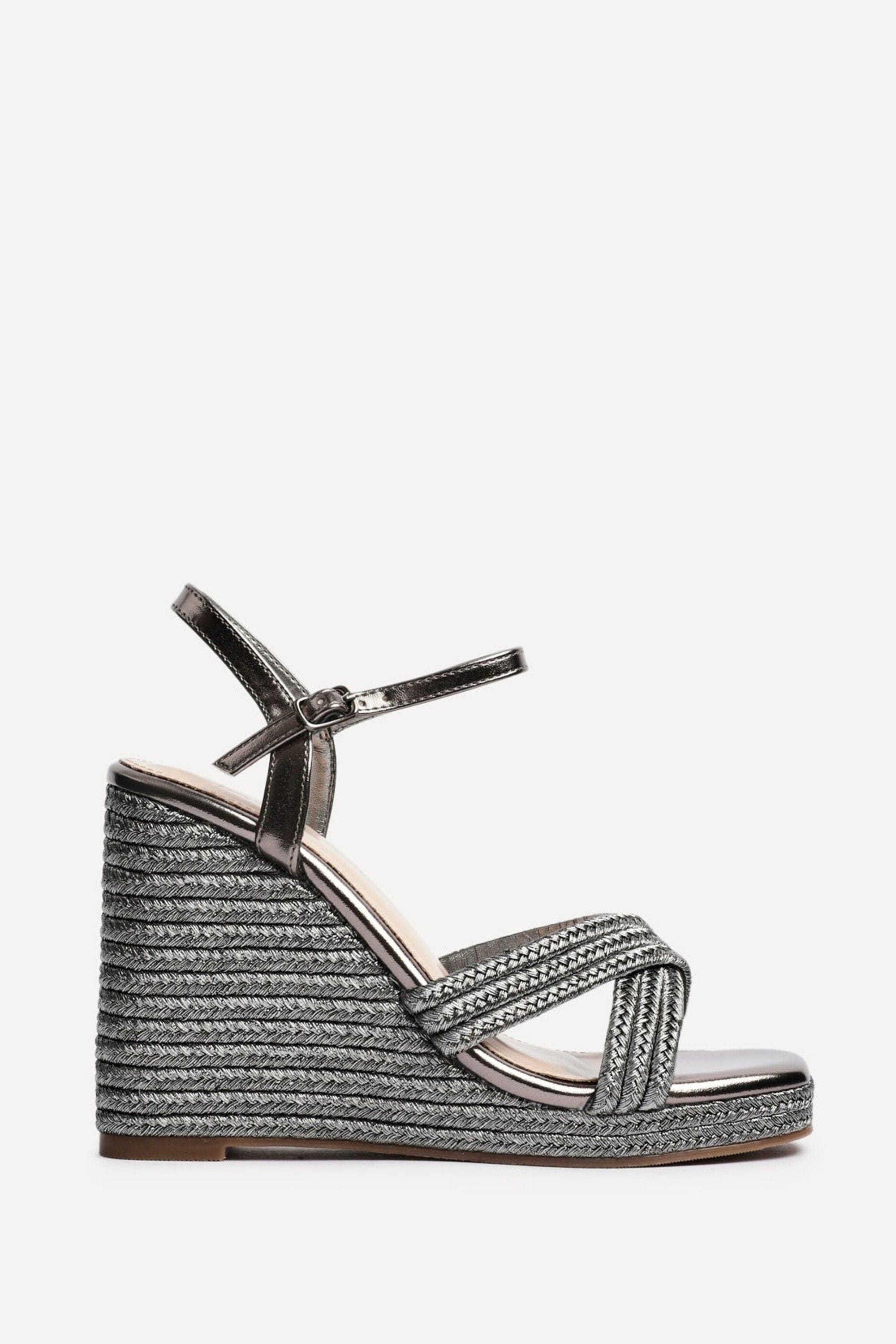 Linzi Nikki Pewter Rope Crossover Platform Wedge image 1