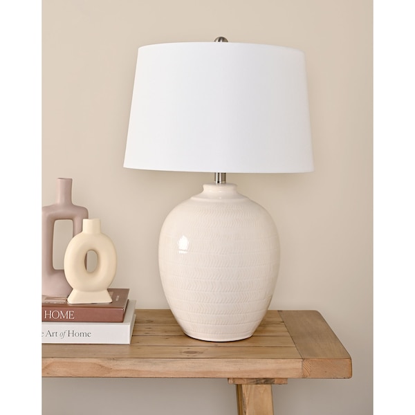 Hestia White Ceramic Table Lamp