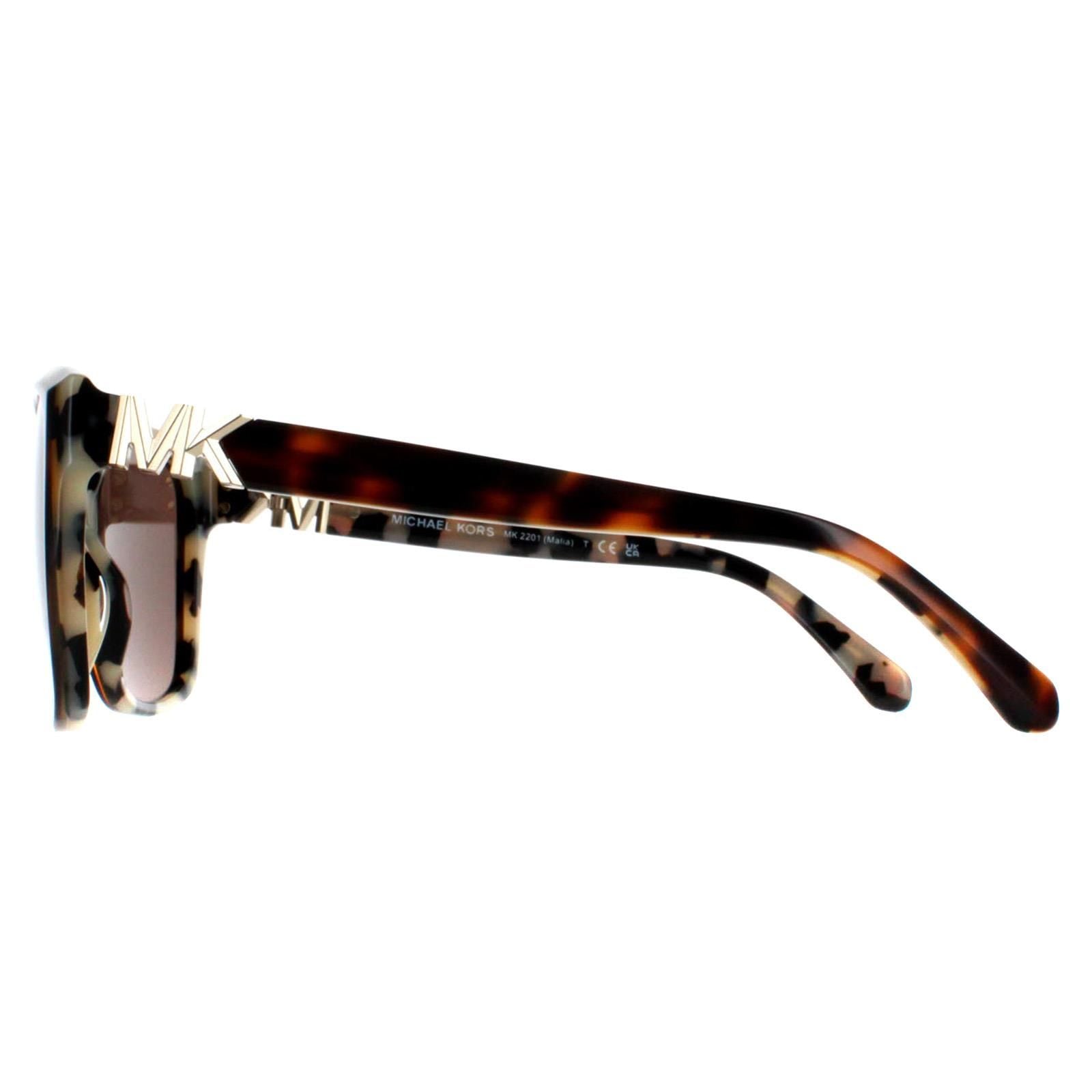 Michael Kors Square Dark Tortoise and Cream Tortoise Brown MK2201 Malia image 3