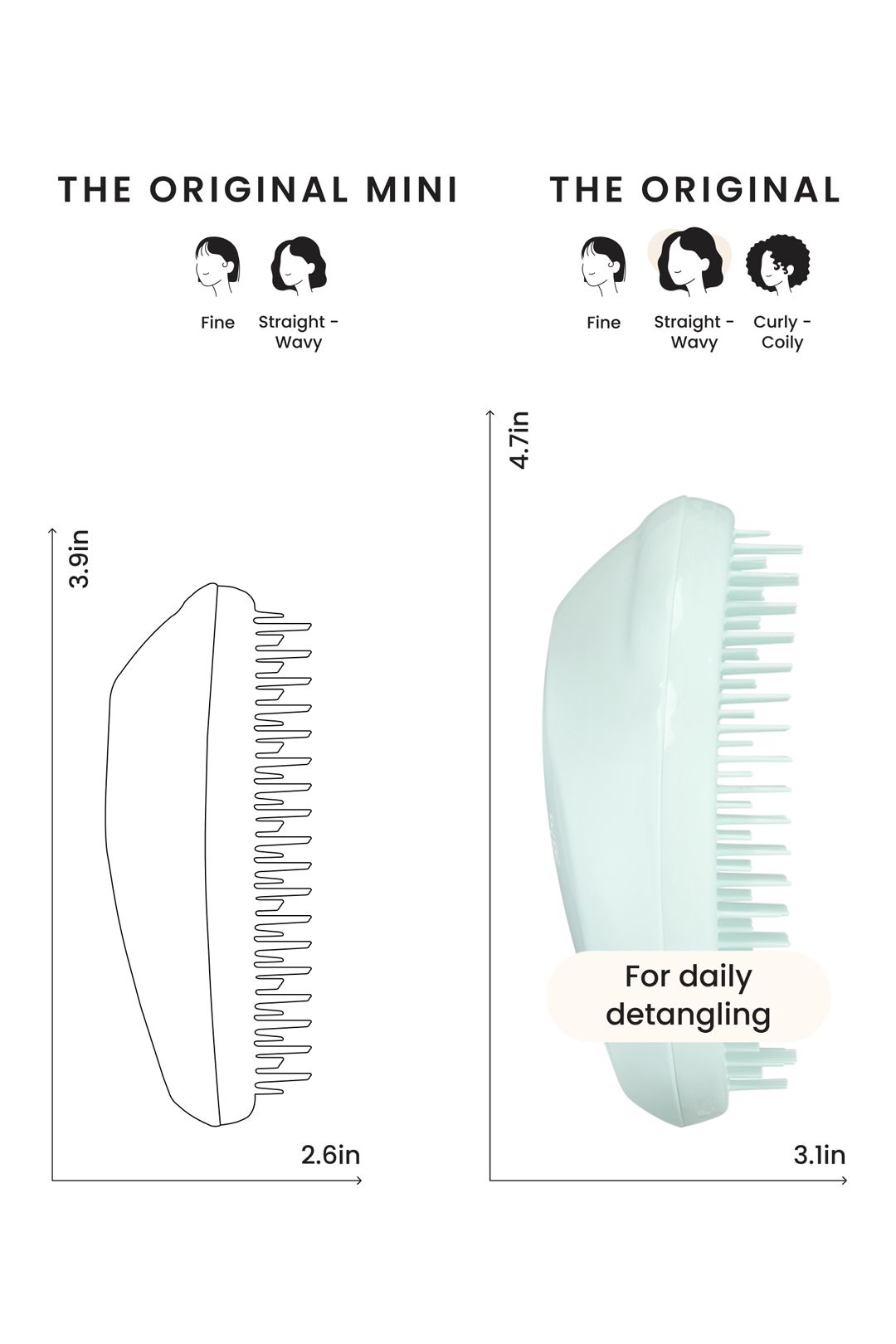 Tangle Teezer Original Straight to Curly Brush Ice Blue image 8