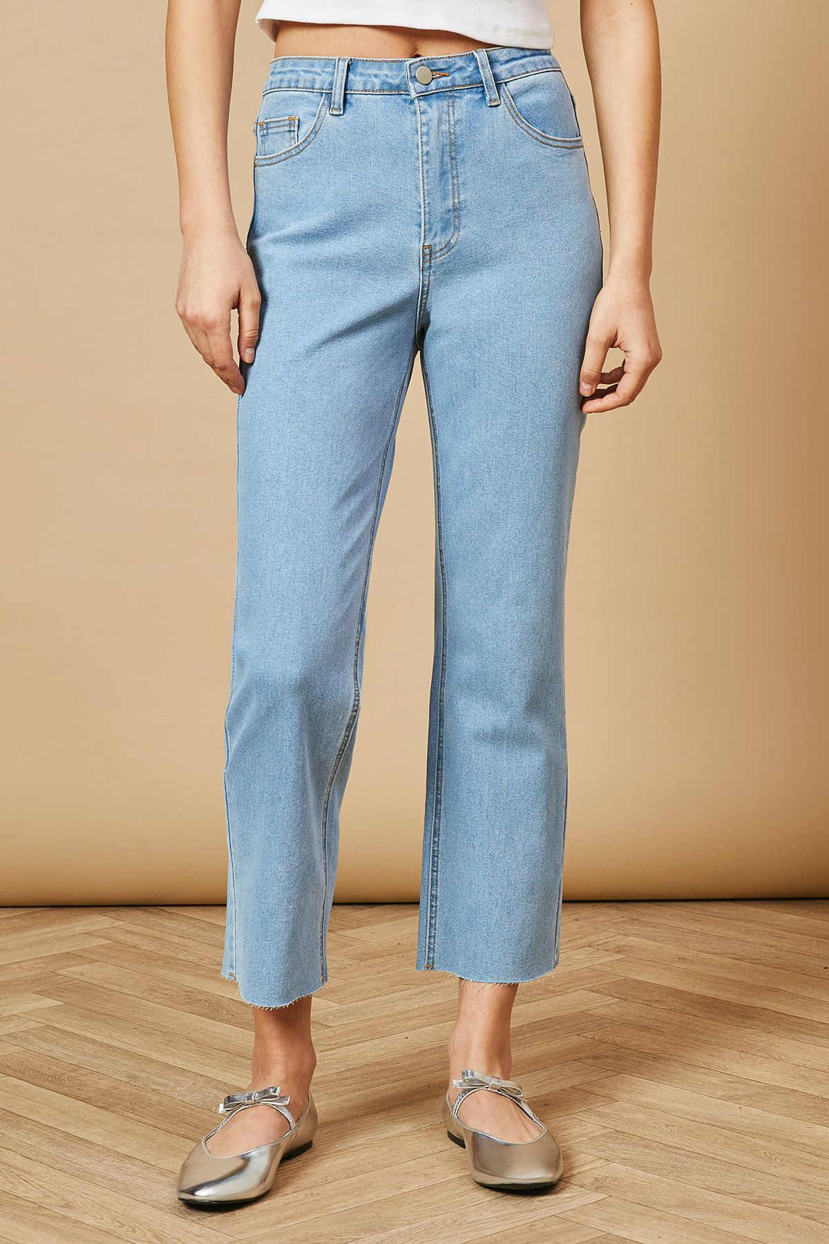 Oasis Denim Slim Leg Cropped Jean Light Wash image 1