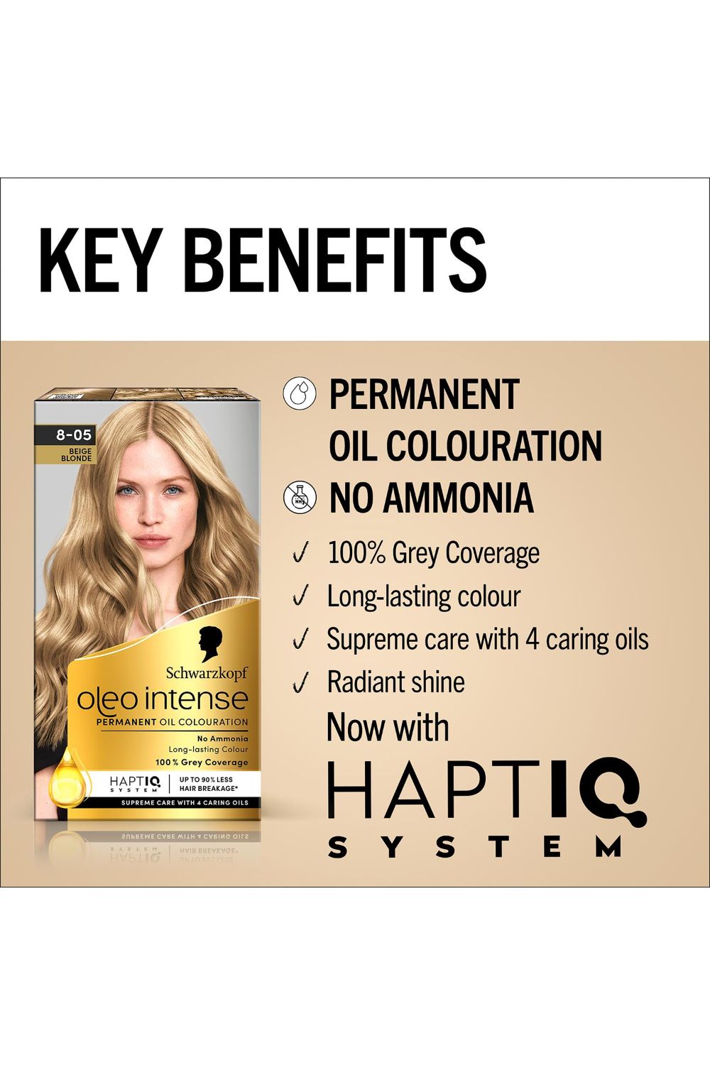 Schwarzkopf Oleo Intense 'Permanent Oil Colour Hair Dye' - 8-05 Beige Blonde image 5