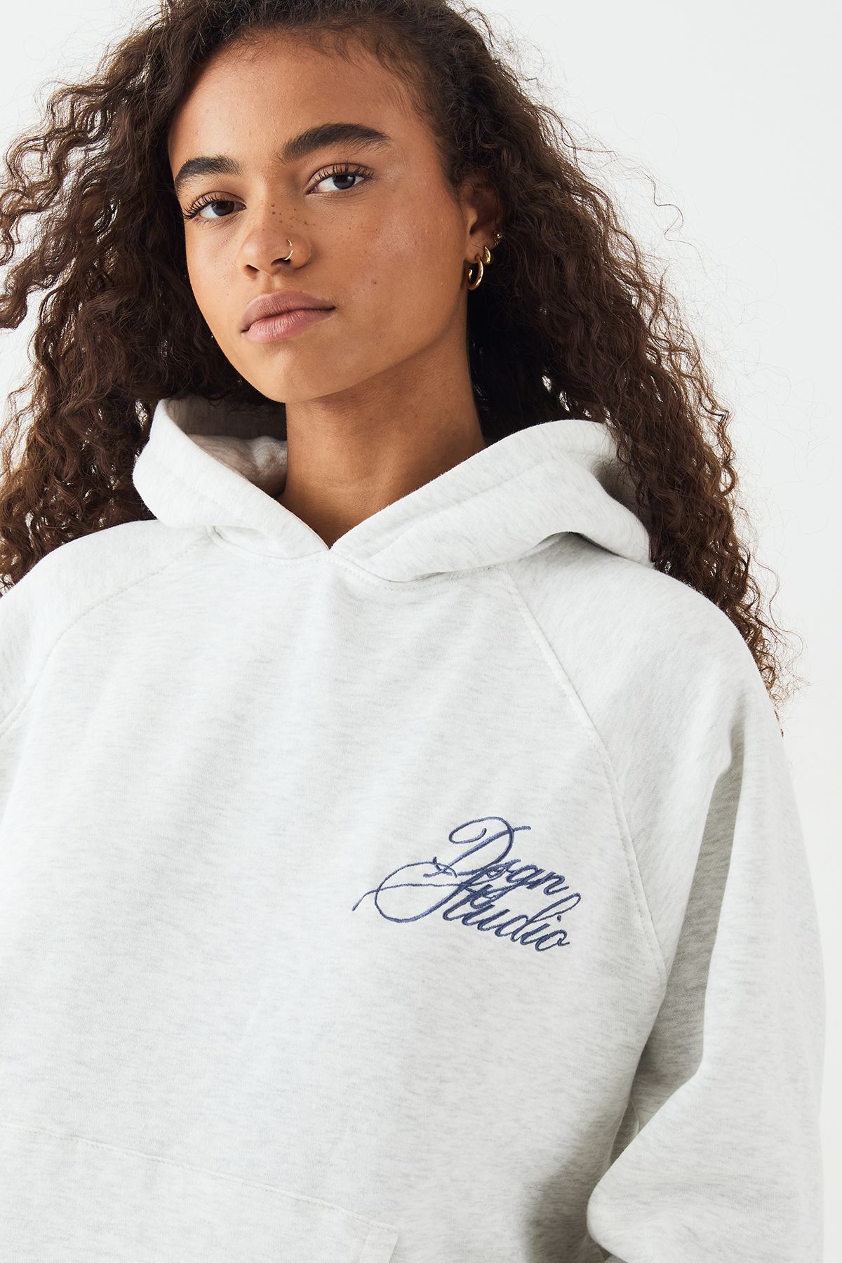 DSGN Studio DSGN Studio Script Oversized Hoodie Ash Grey image 4