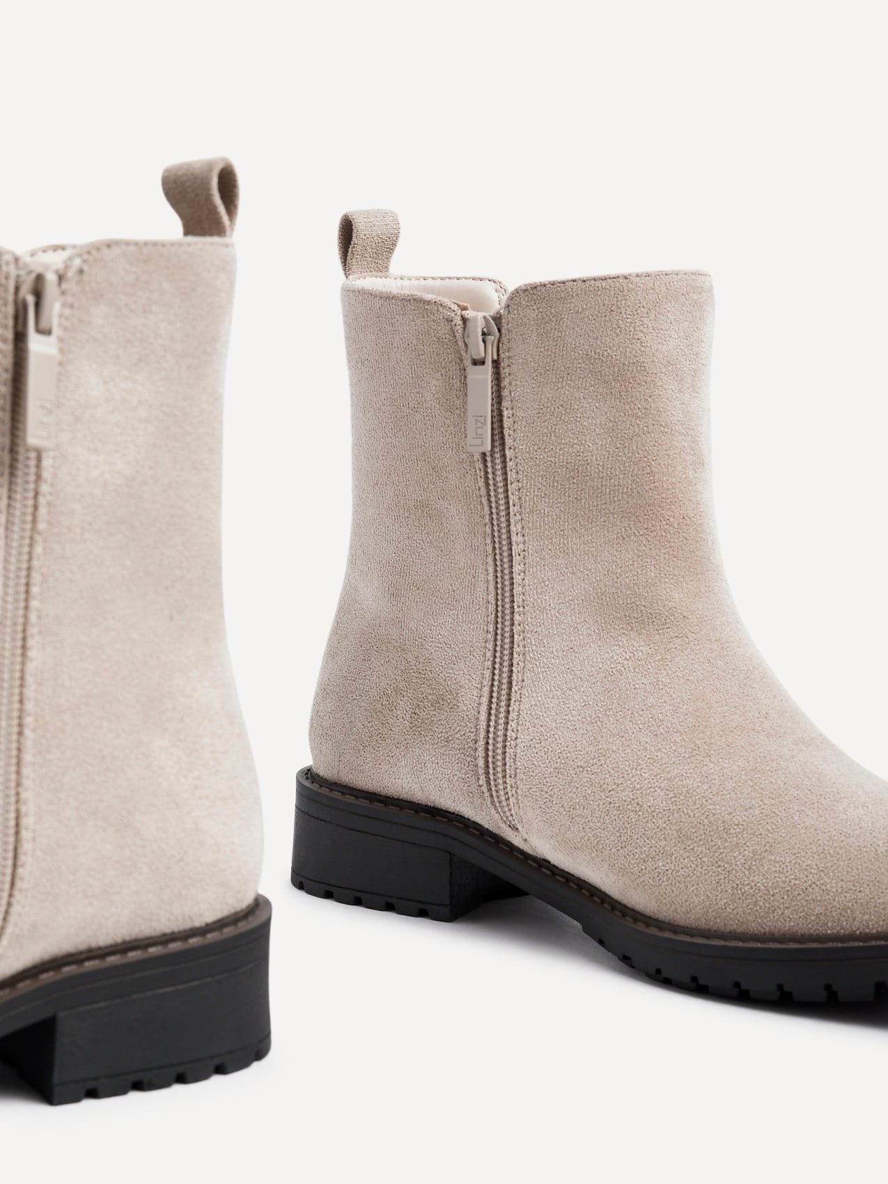 Linzi Holland Wide Fit Beige Faux Suede Classic Chelsea Boot image 5