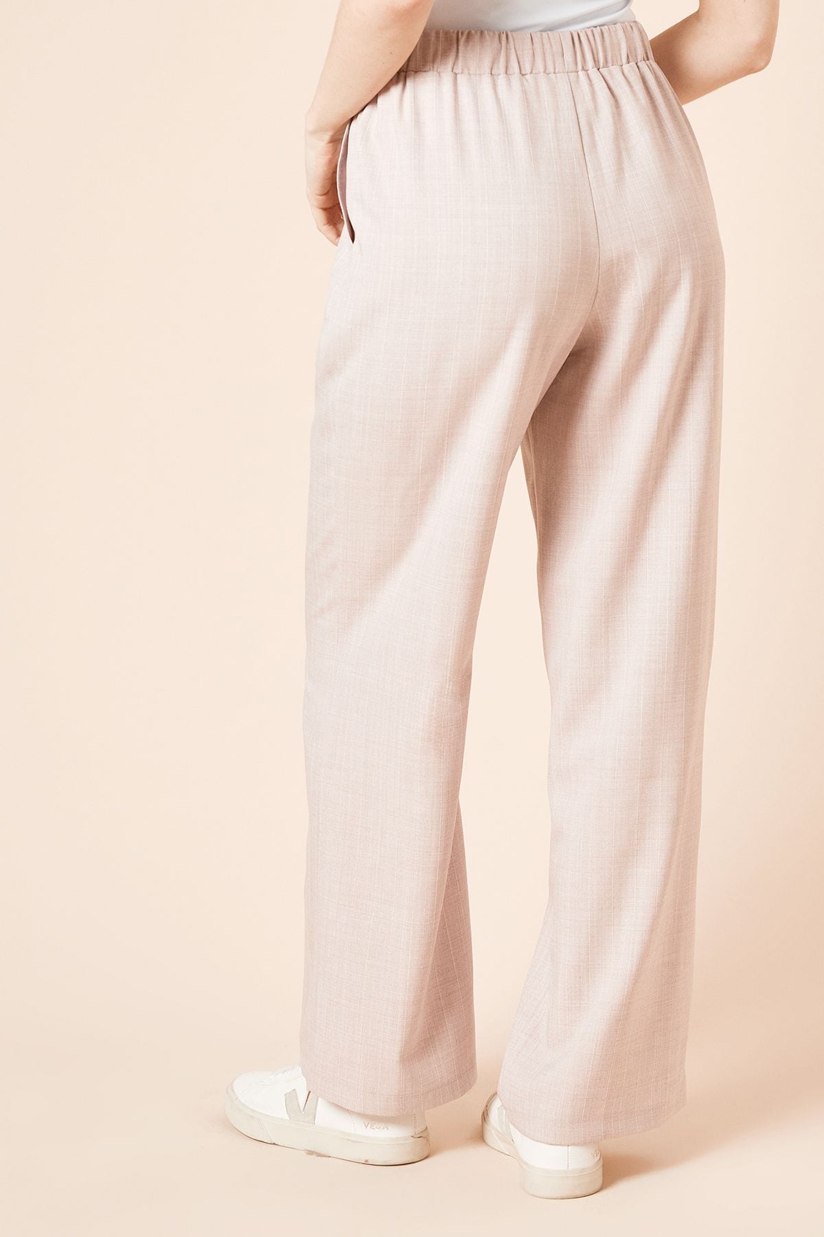 Dorothy Perkins Elasticated Waist Wide Leg Stripe Trouser Pink image 4