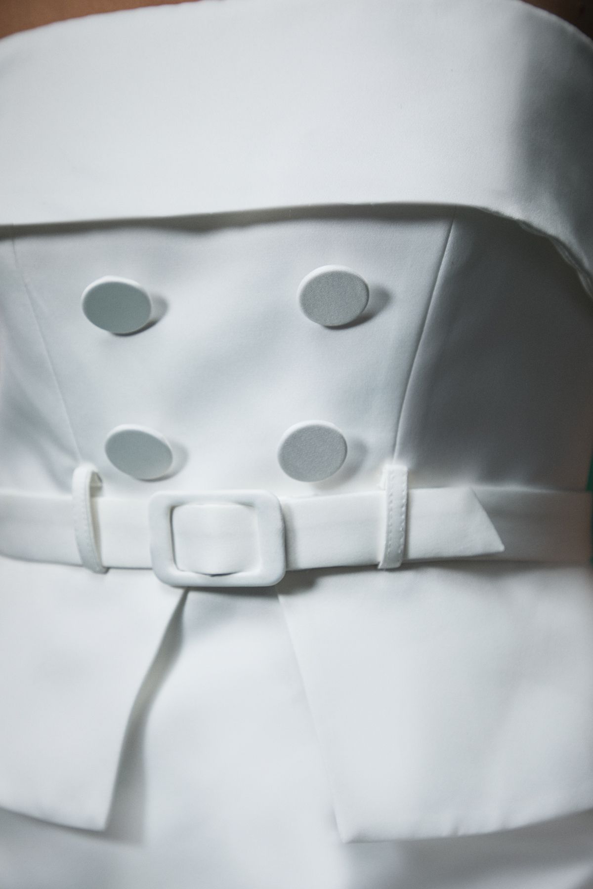 Coast Lisa Tan Bandeau Satin Button Midi Wedding Dress Ivory image 5