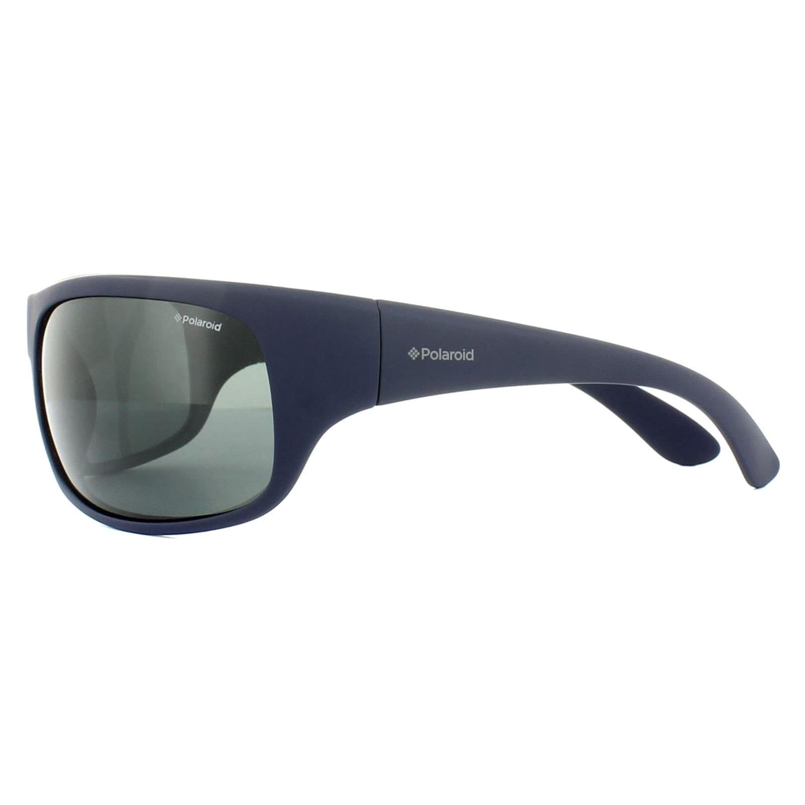 Polaroid Sport Wrap Matt Dark Blue Grey Polarized Sunglasses image 3