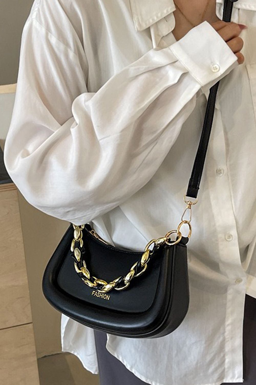 XY London 'Helina' Women's Small Handbag With Shoulder Strap and Chain Strap image 6