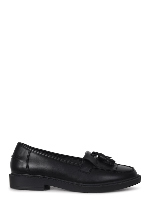 Linzi Kamille Black Faux Leather Classic Slip On Loafer