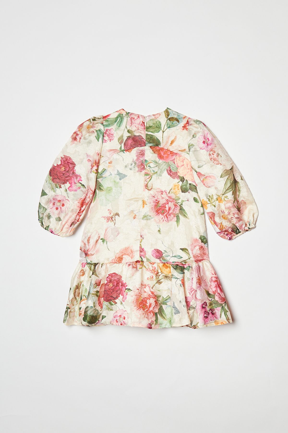 Coast Children's Floral Jacquard Puff Sleeve Dress Cream image 6