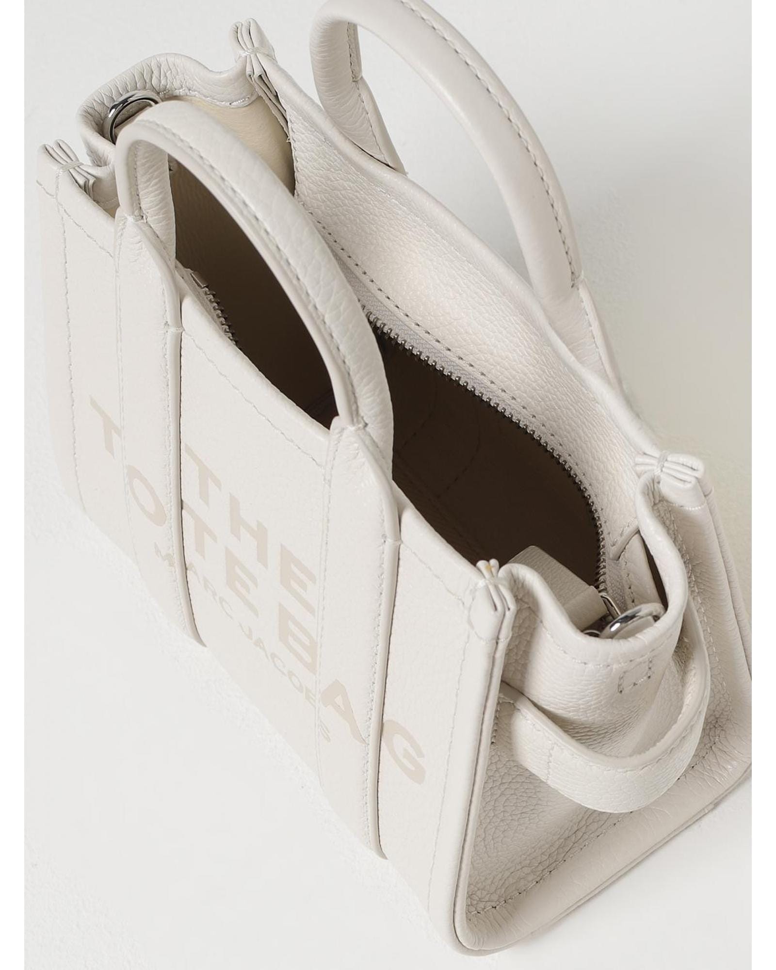 Marc Jacobs Mini Tote Bag Leather Handbag Wo - Silver Clutch Bags image 3