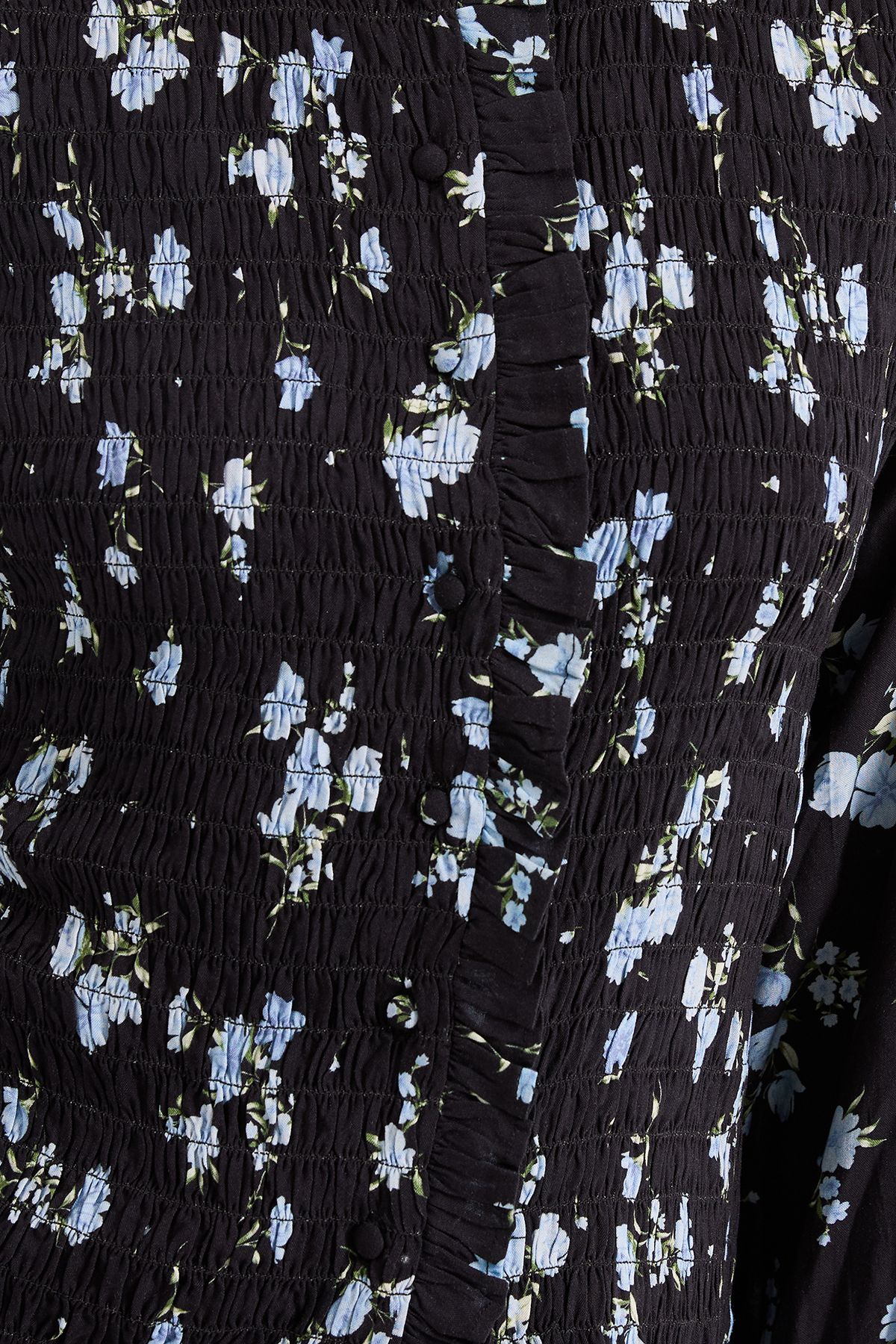 Dorothy Perkins Floral Shirred Bodice Button Through Top Floral image 5