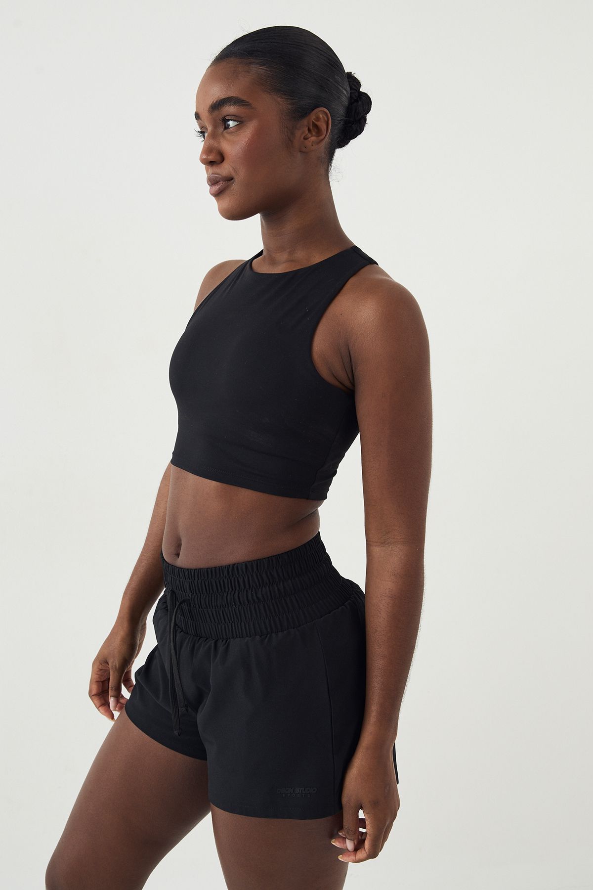 DSGN Studio DSGN Studio Ultra Sculpt Racer Back Padded Crop Vest Top Black image 3
