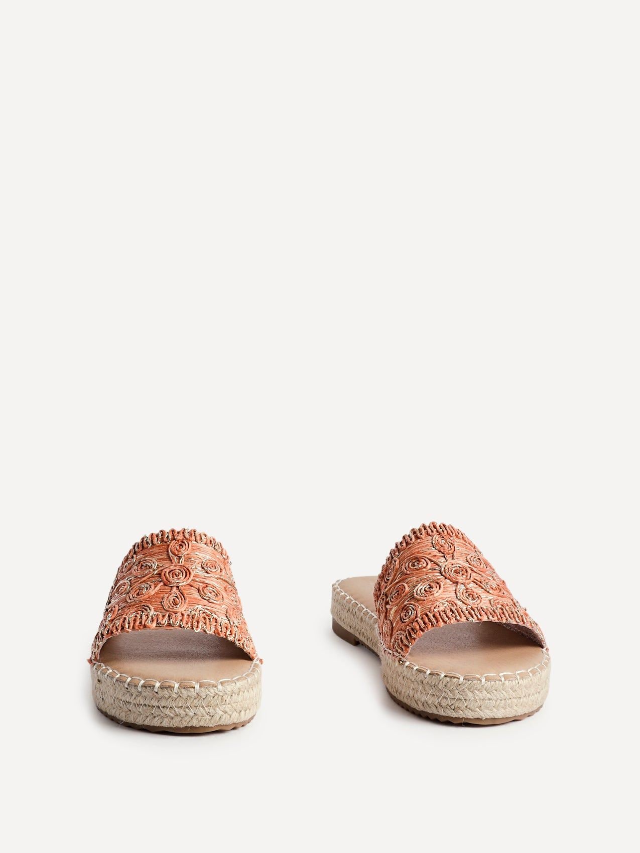 Linzi Savvy Orange Woven Flat Slider Sandal image 3