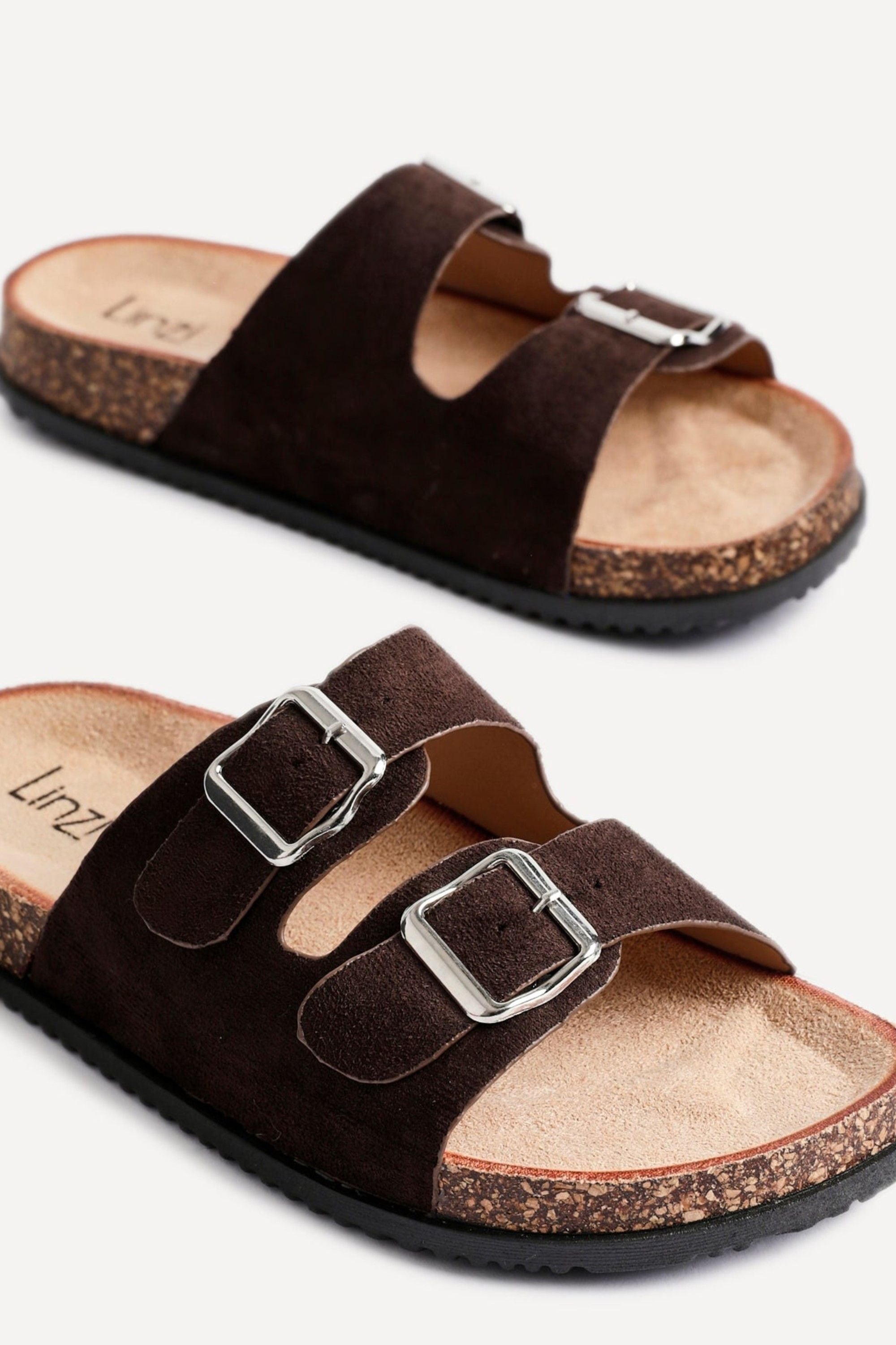 Linzi Echo Brown Double Buckle Sandals image 5