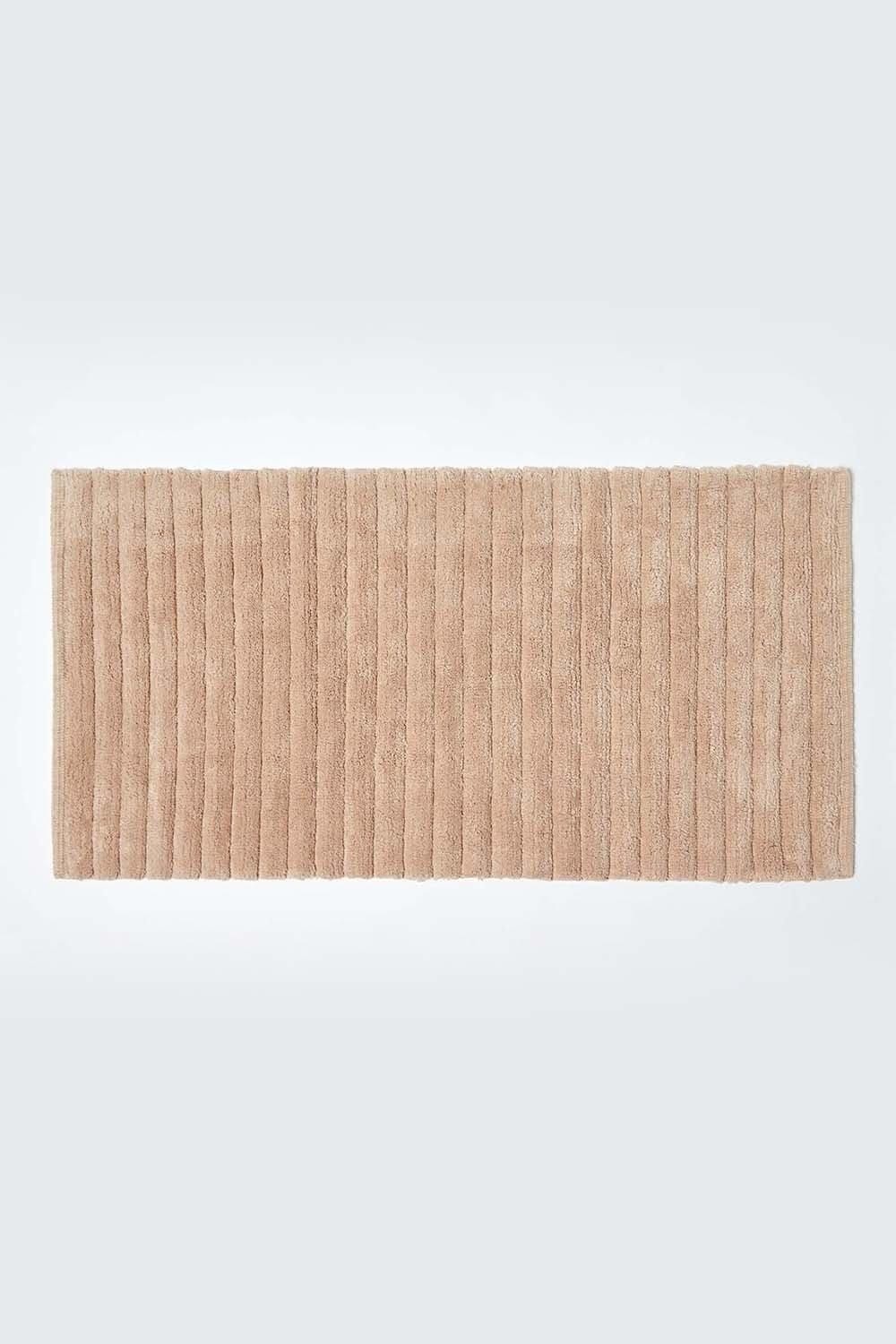 Homescapes Ribbed Cotton Spa Style Bath Mat image 1
