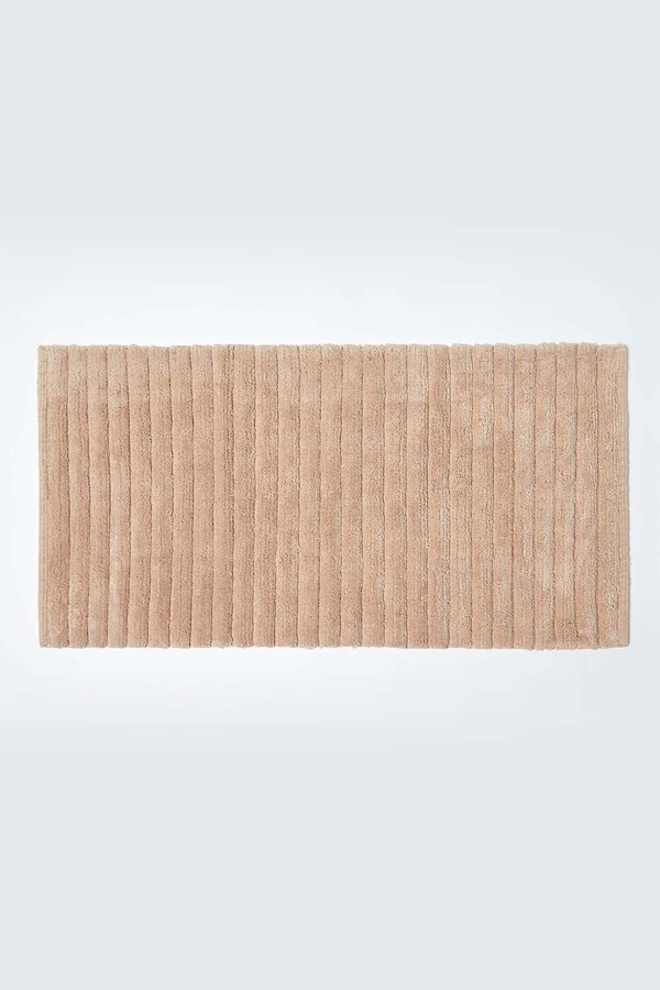 Homescapes Ribbed Cotton Spa Style Bath Mat