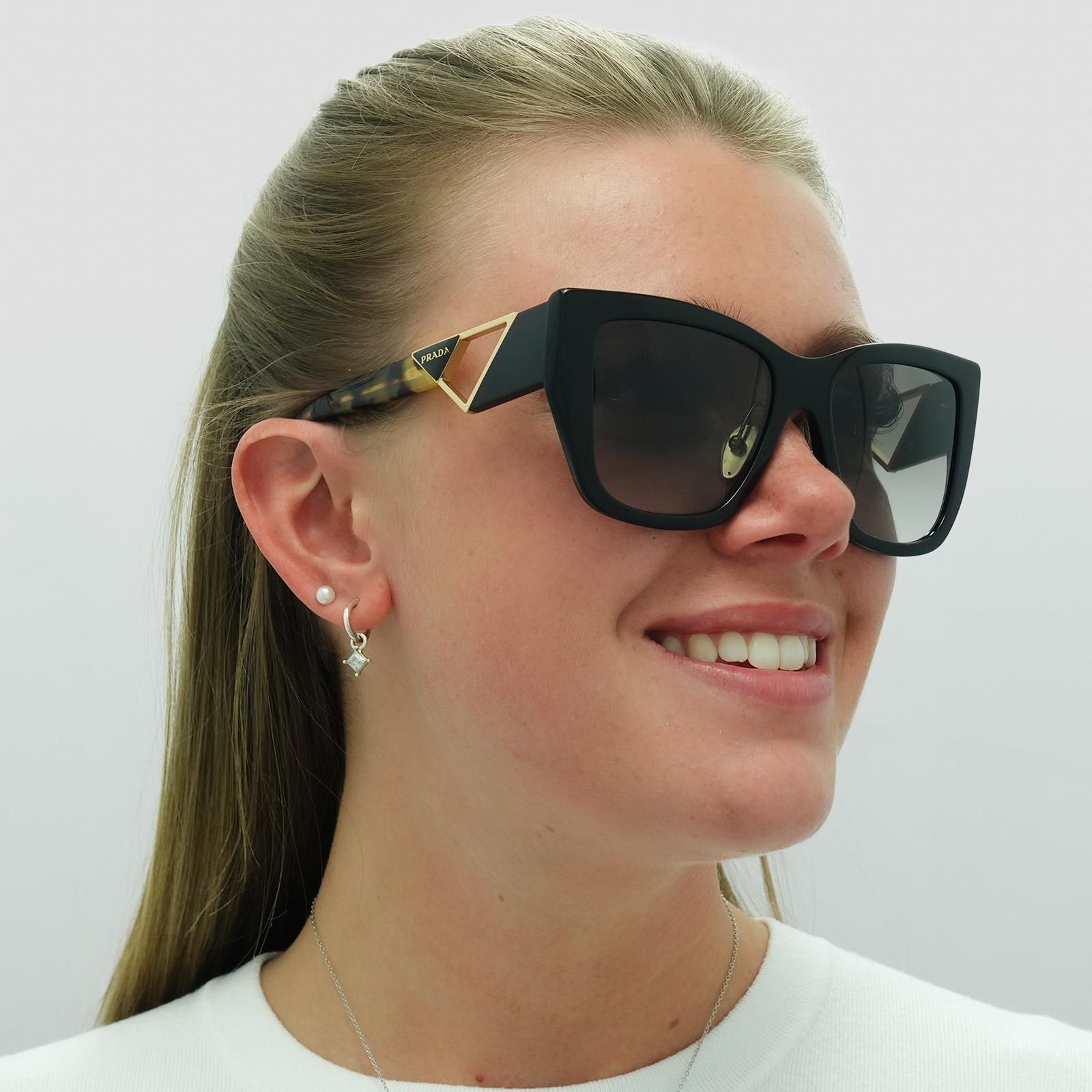 Prada Square Black and Tortoise Grey Gradient PR21YS image 6