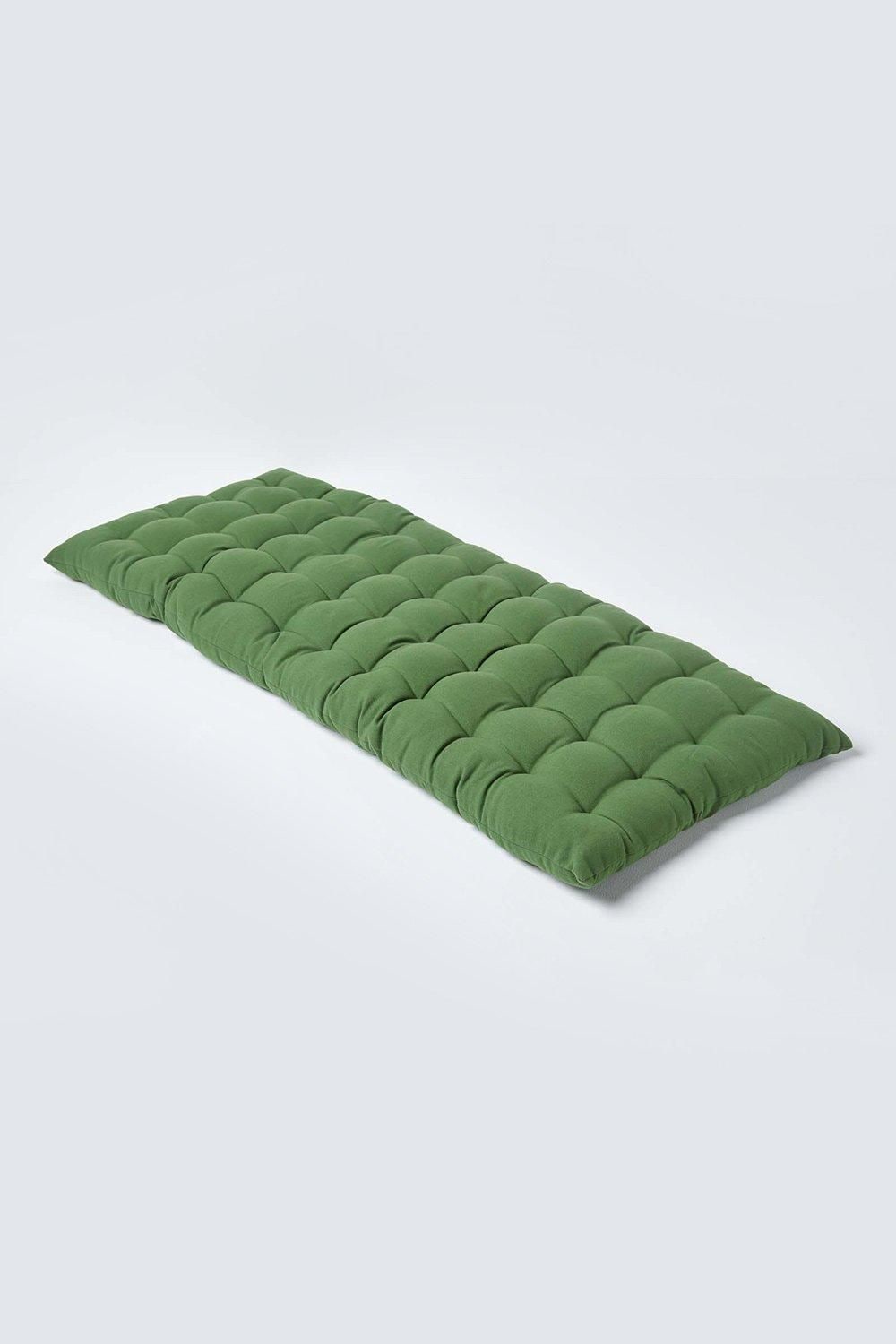 Homescapes Garden Bench Cushion Luxury 2 Seater Cotton Indoor Outdoor Pad, 108 x 42cm image 1