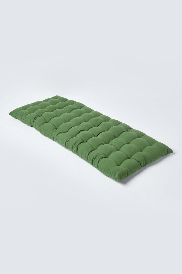 Homescapes Garden Bench Cushion Luxury 2 Seater Cotton Indoor Outdoor Pad, 108 x 42cm