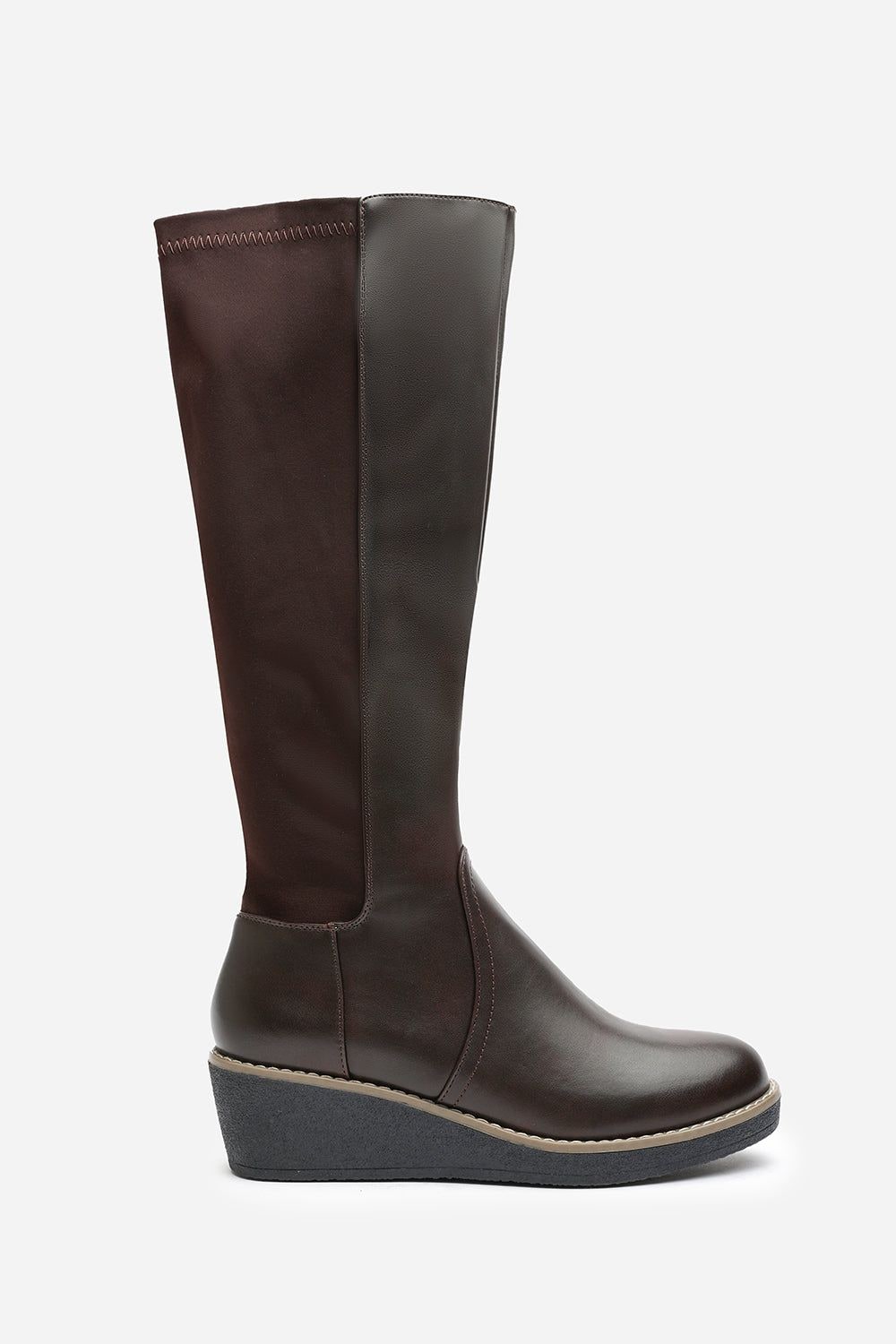 Where's That From 'Livia' Knee High Wedge Boot With Stitch Detail image 2