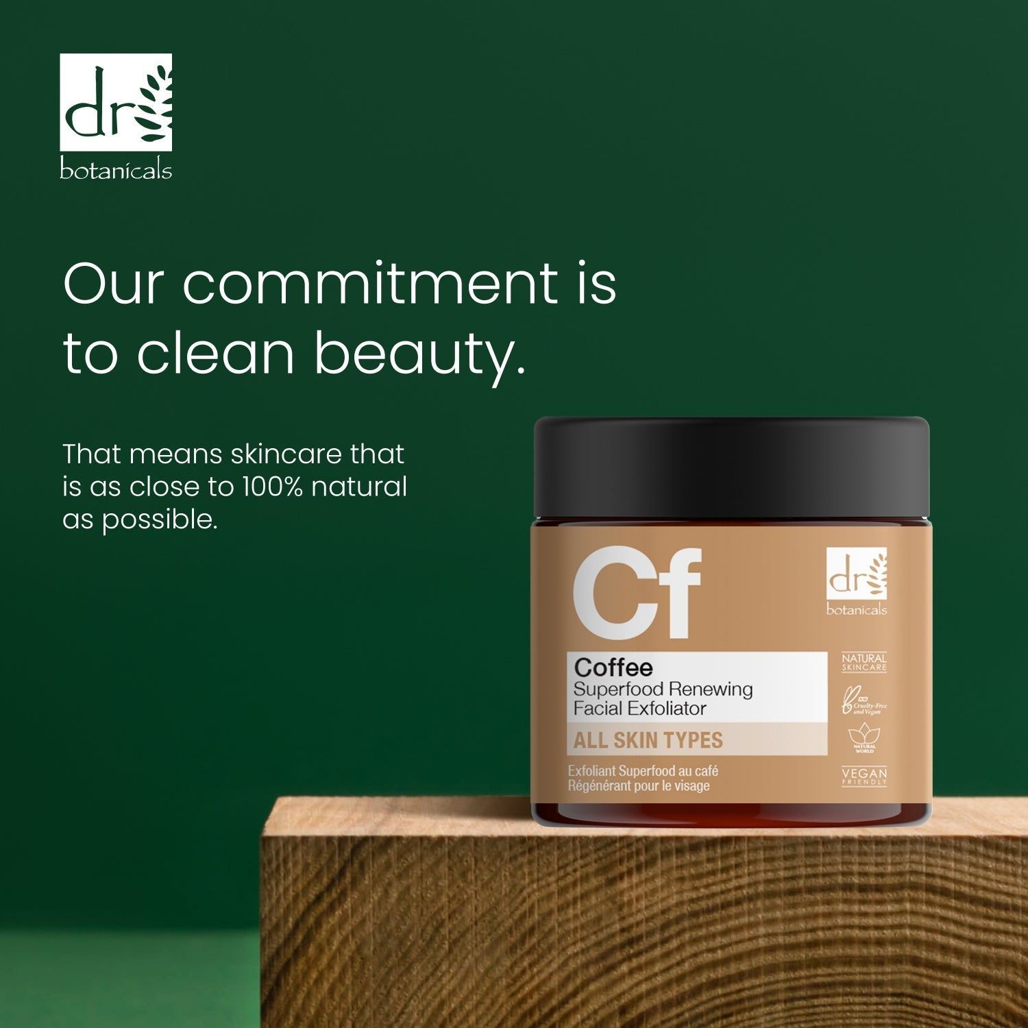 Dr. Botanicals Coffee Superfood Renewing Facial Exfoliator 60ml x 2 Duo Pack image 4