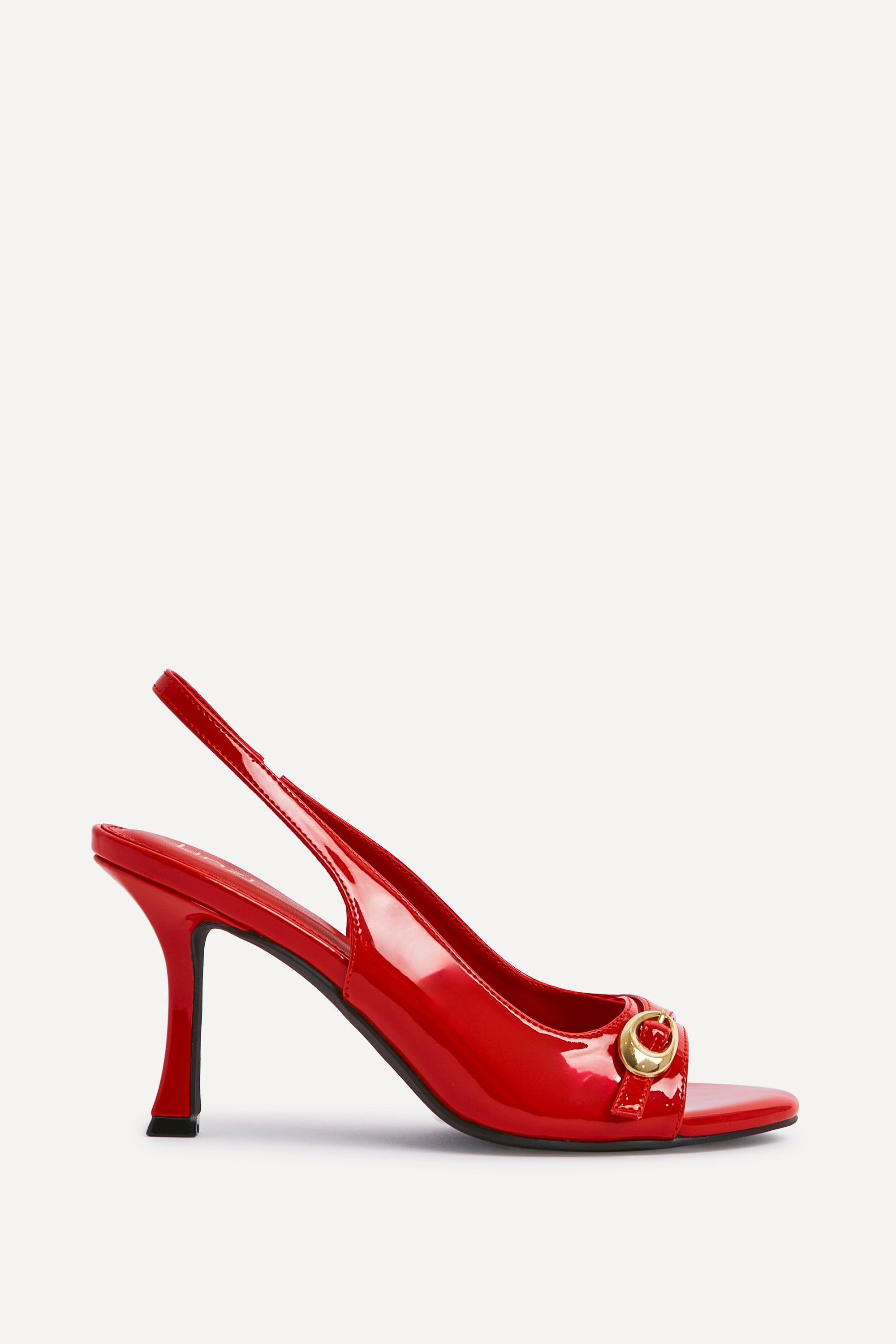 Linzi Potion Red Faux Patent Leather Peep Toe Heel image 1