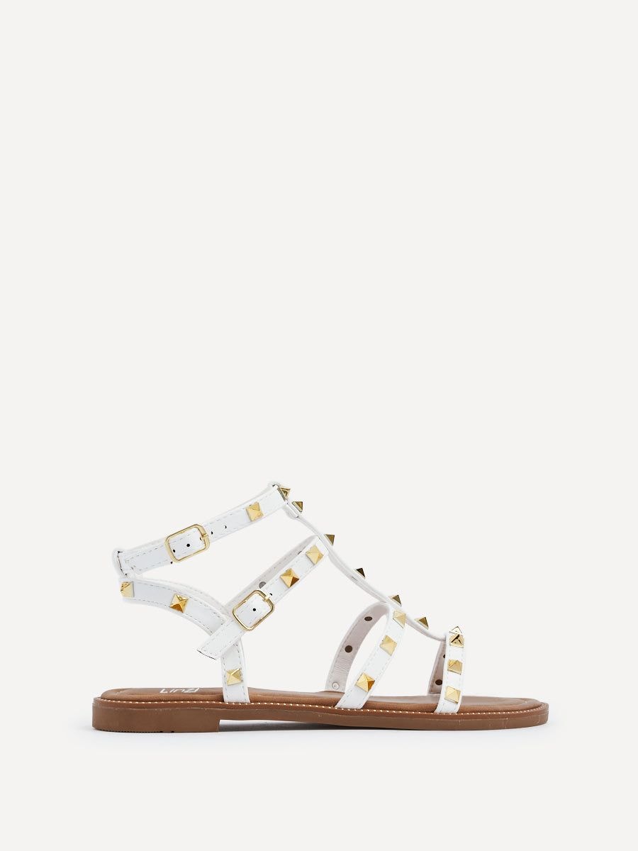 Linzi Billie White Studded Gladiator Sandals image 1