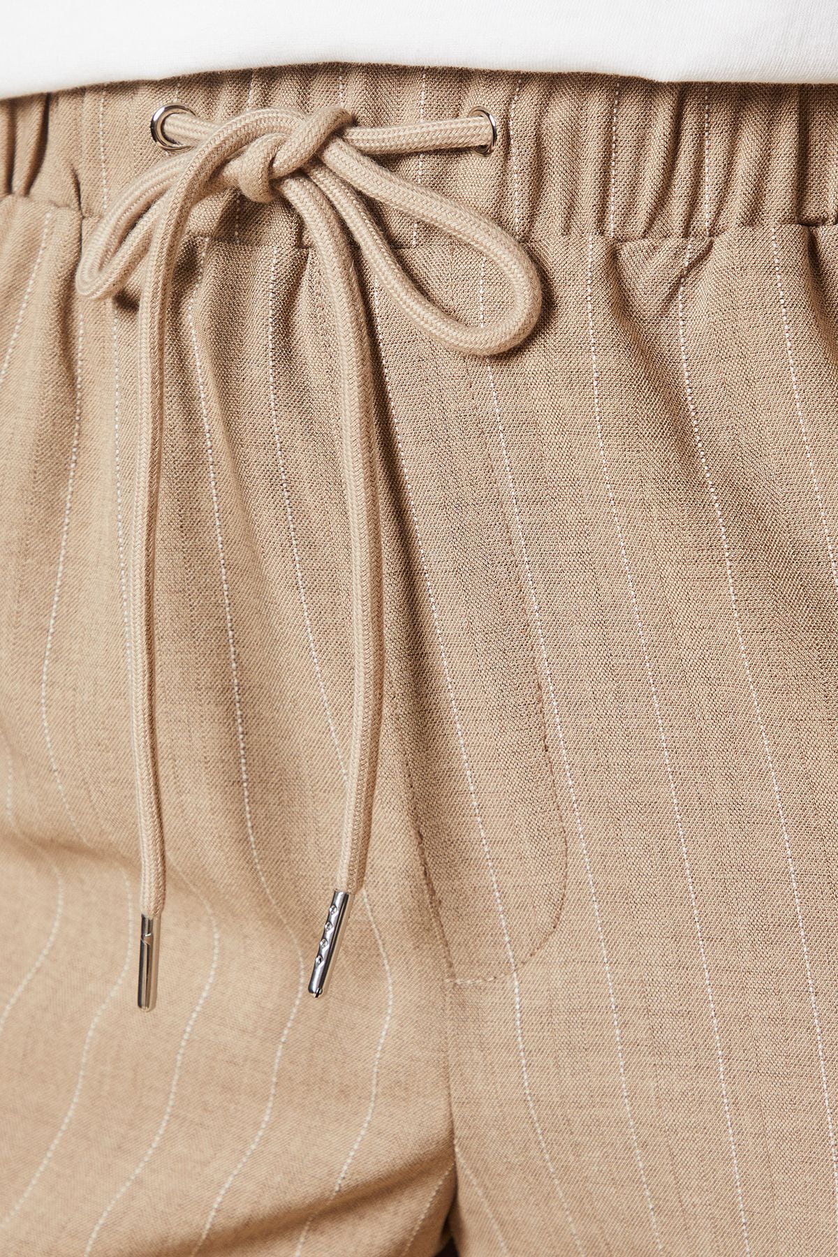 Dorothy Perkins Elasticated Waist Wide Leg Stripe Trouser Stone image 5