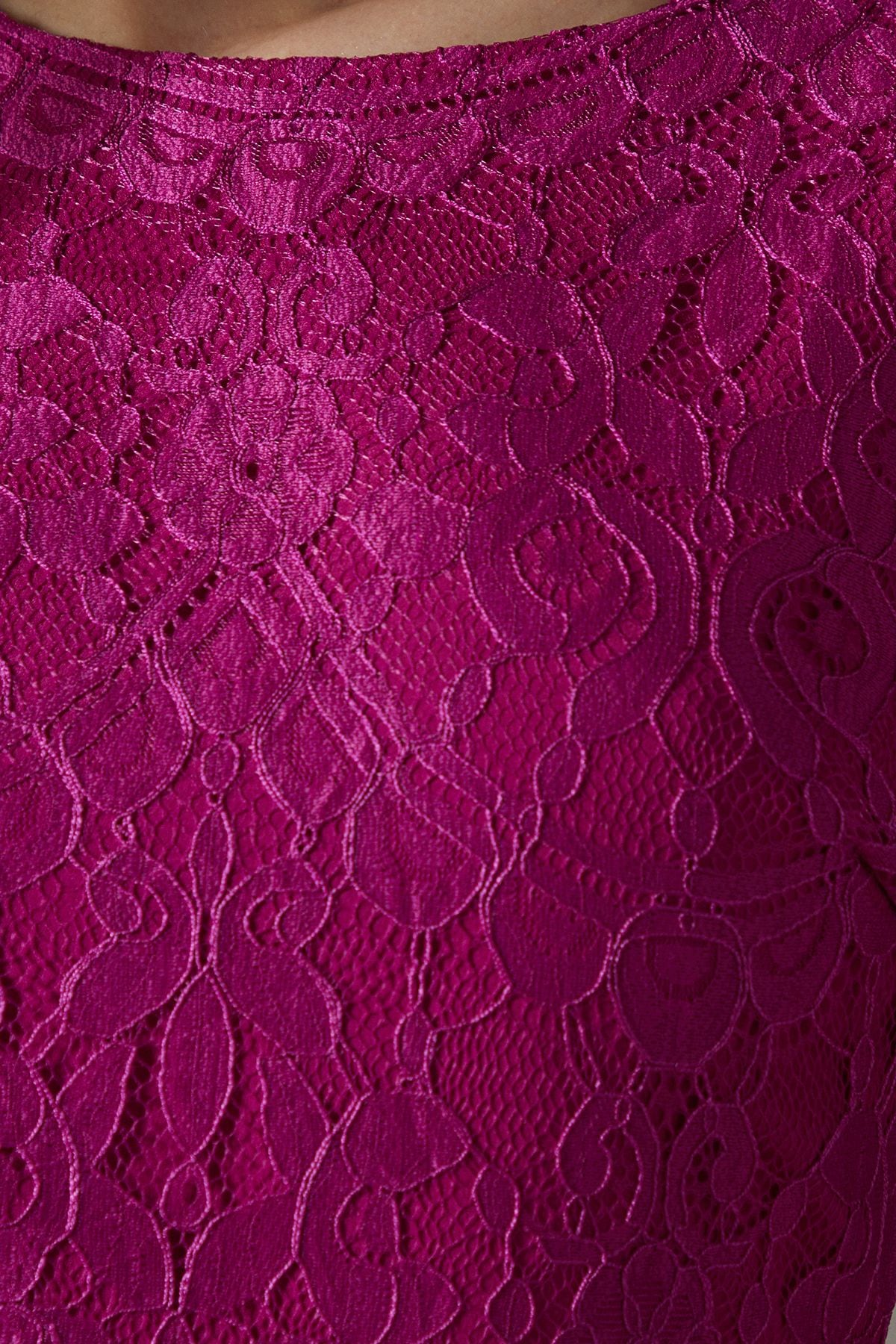 Coast Lace Short Sleeve Midi Dress Magenta image 5