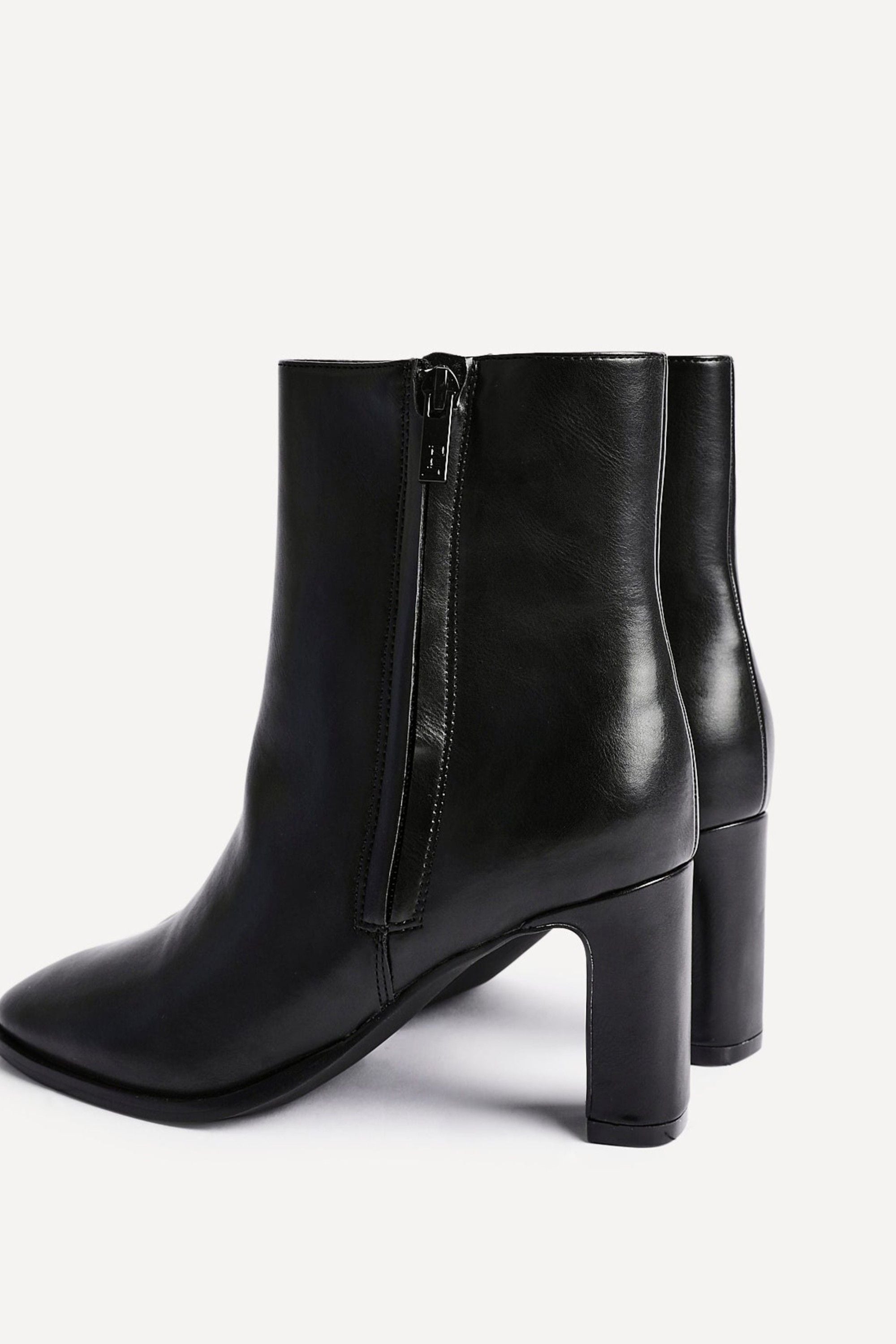 Linzi Jonas Black Faux Leather Block Heel Ankle Boot image 3