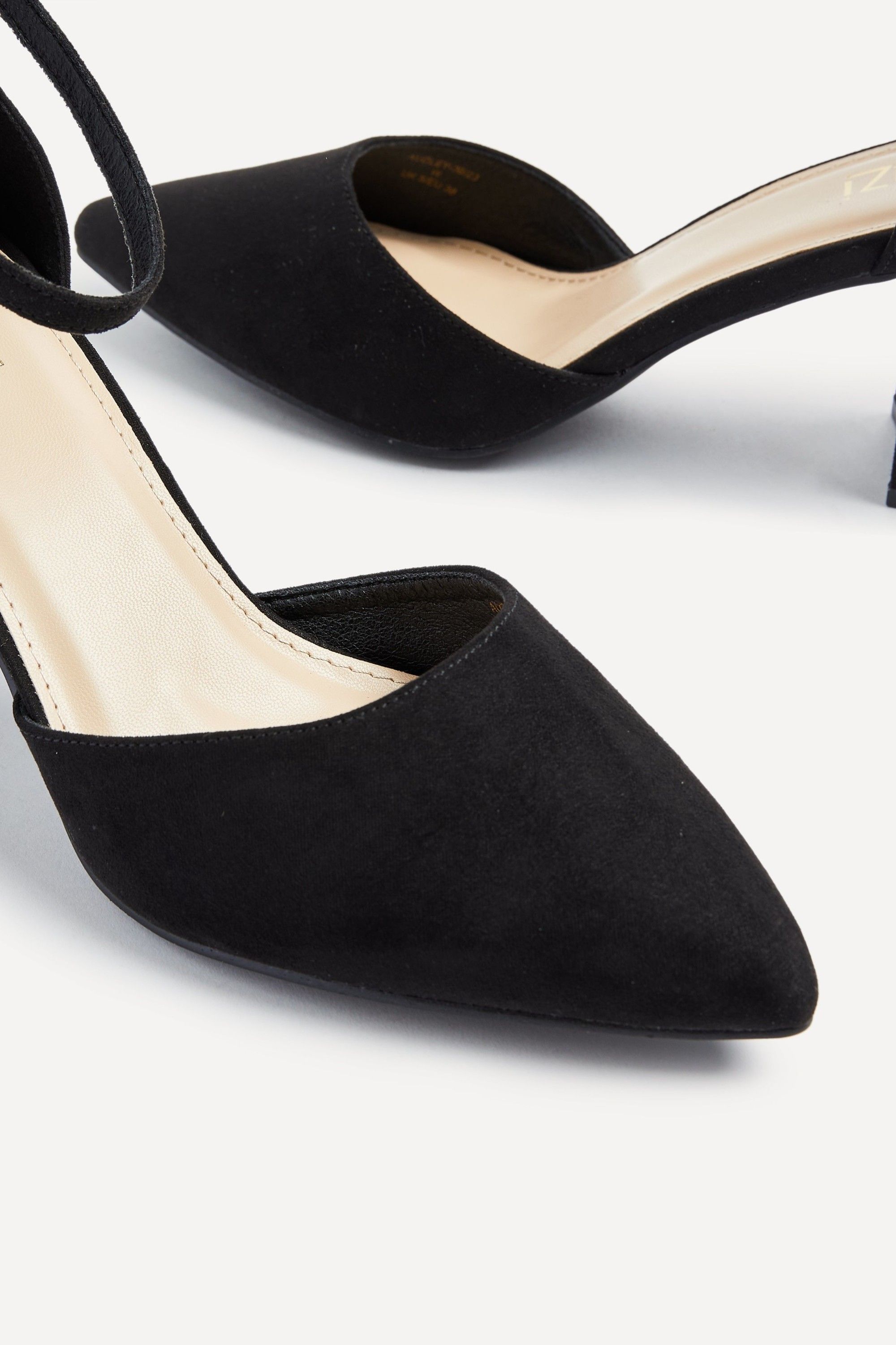 Linzi Audley Wide Fit Black Faux Suede Court Shoe image 5