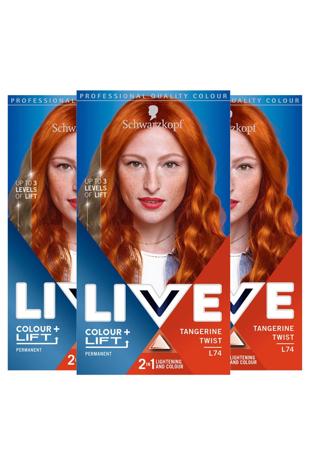 Schwarzkopf Live Color + Lift 'Hair Dye' L74 Tangerine Twist 3x image 1