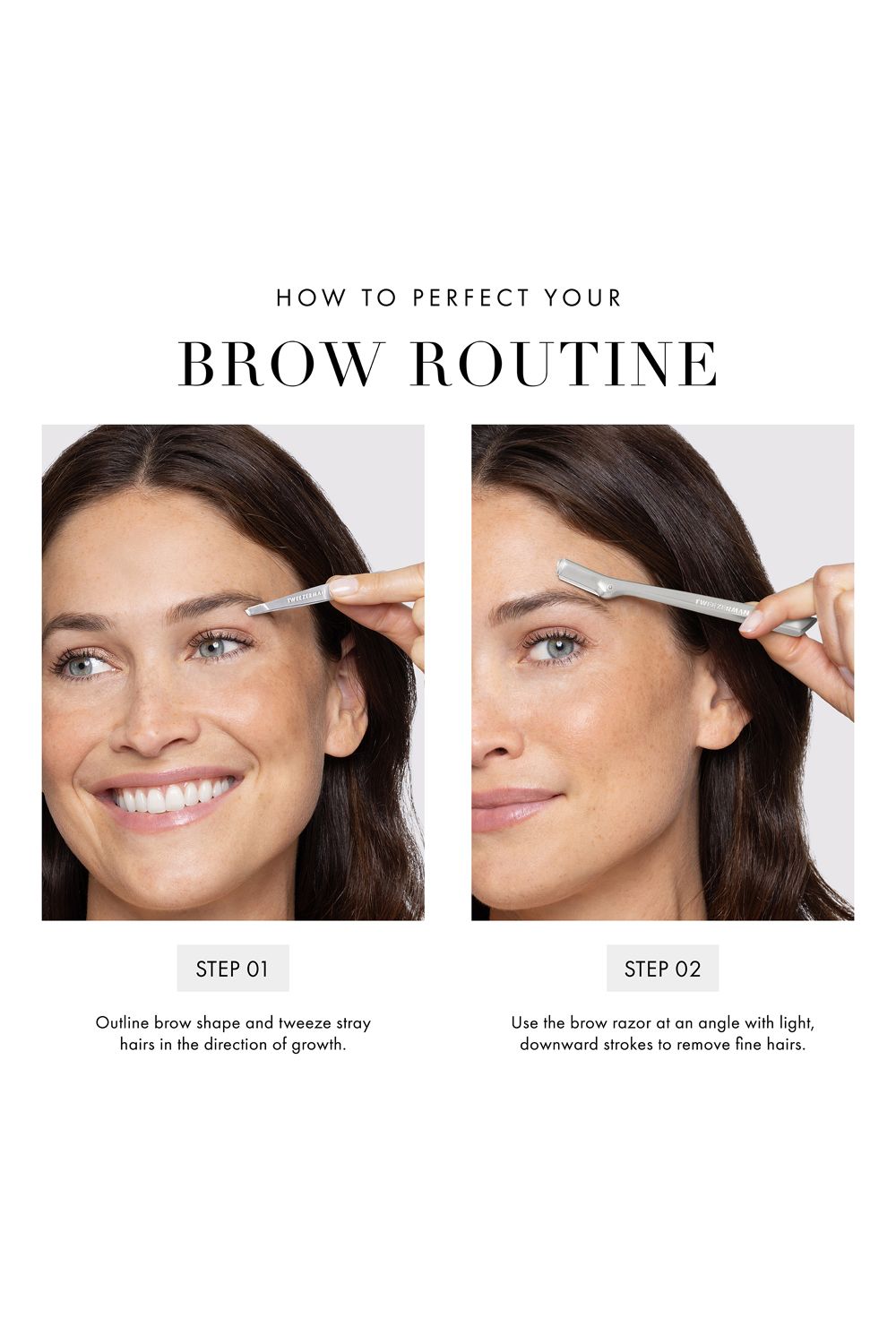 Tweezerman Brow Razor and Mini Tweezer Set Multi image 2