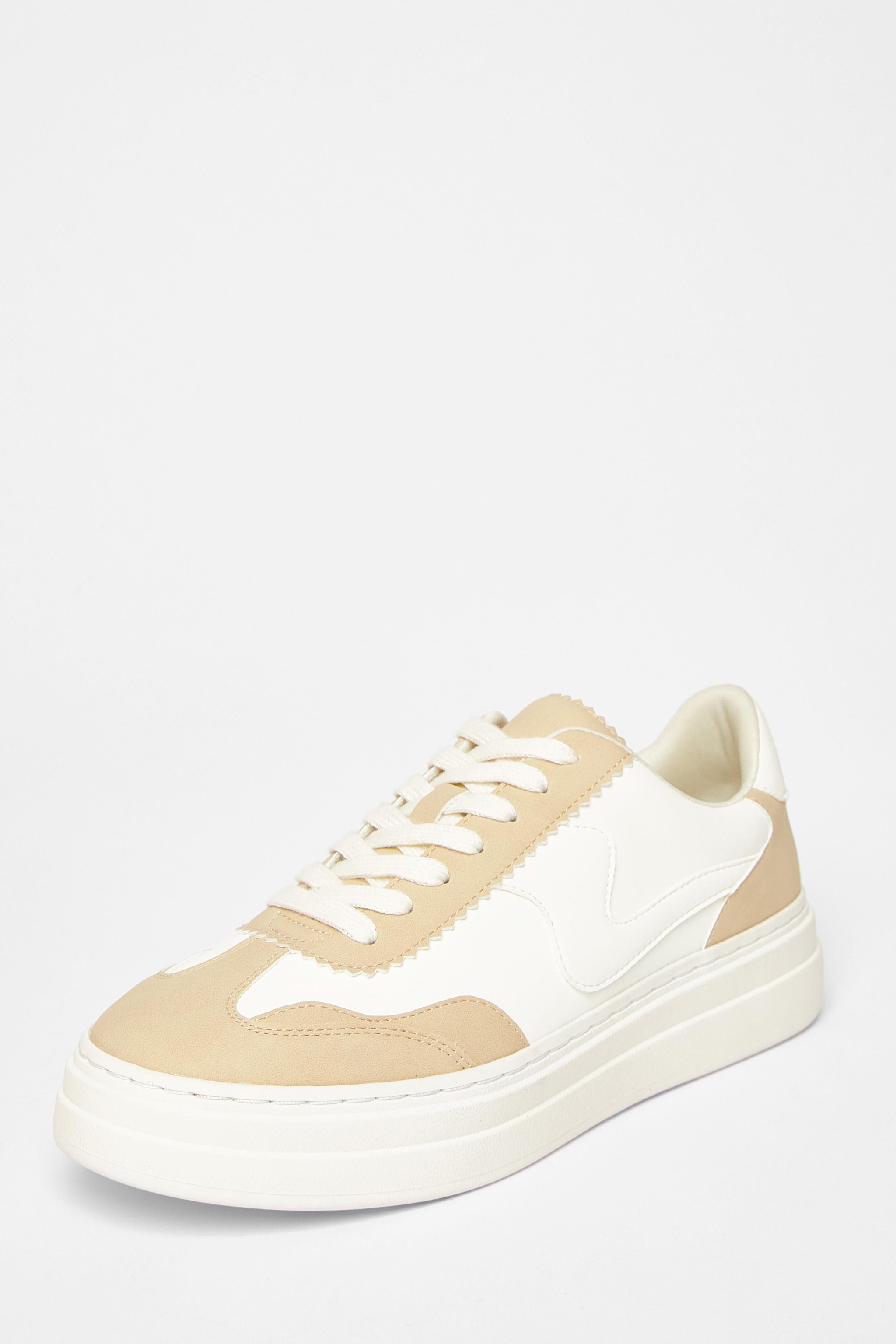 Quiz Nude Faux Leather Chunky Trainers image 1
